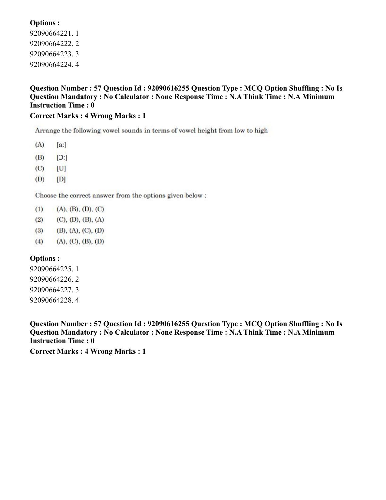 CUET PG 2023: LAQP04 – Linguistics(ENG)-shift 1 (14-06-2023) Question Paper - Page 54