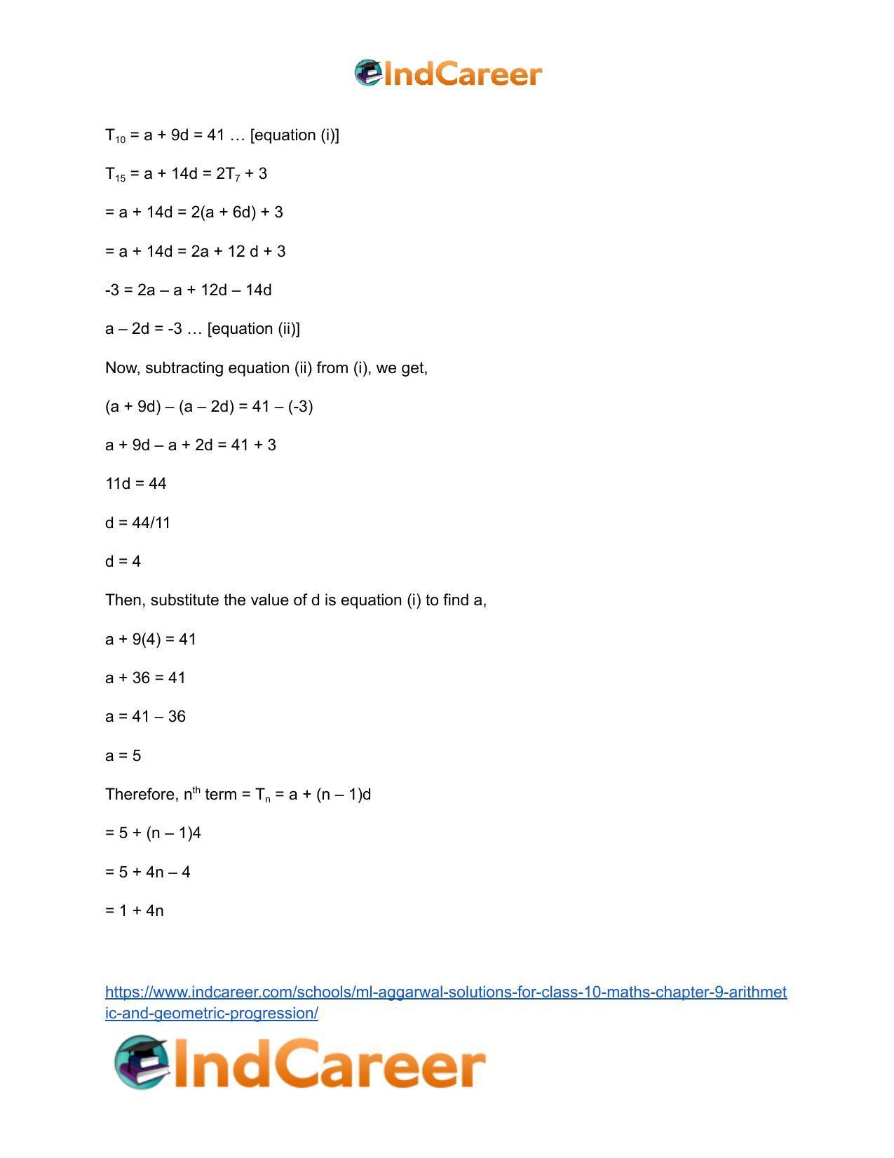 ML Aggarwal Solutions for Class 10 Maths Chapter 9- Arithmetic and Geometric Progression - Page 24