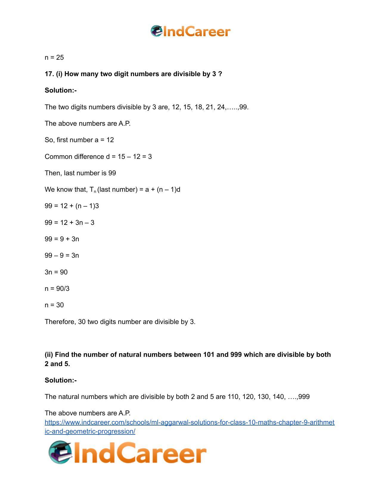 ML Aggarwal Solutions for Class 10 Maths Chapter 9- Arithmetic and Geometric Progression - Page 28