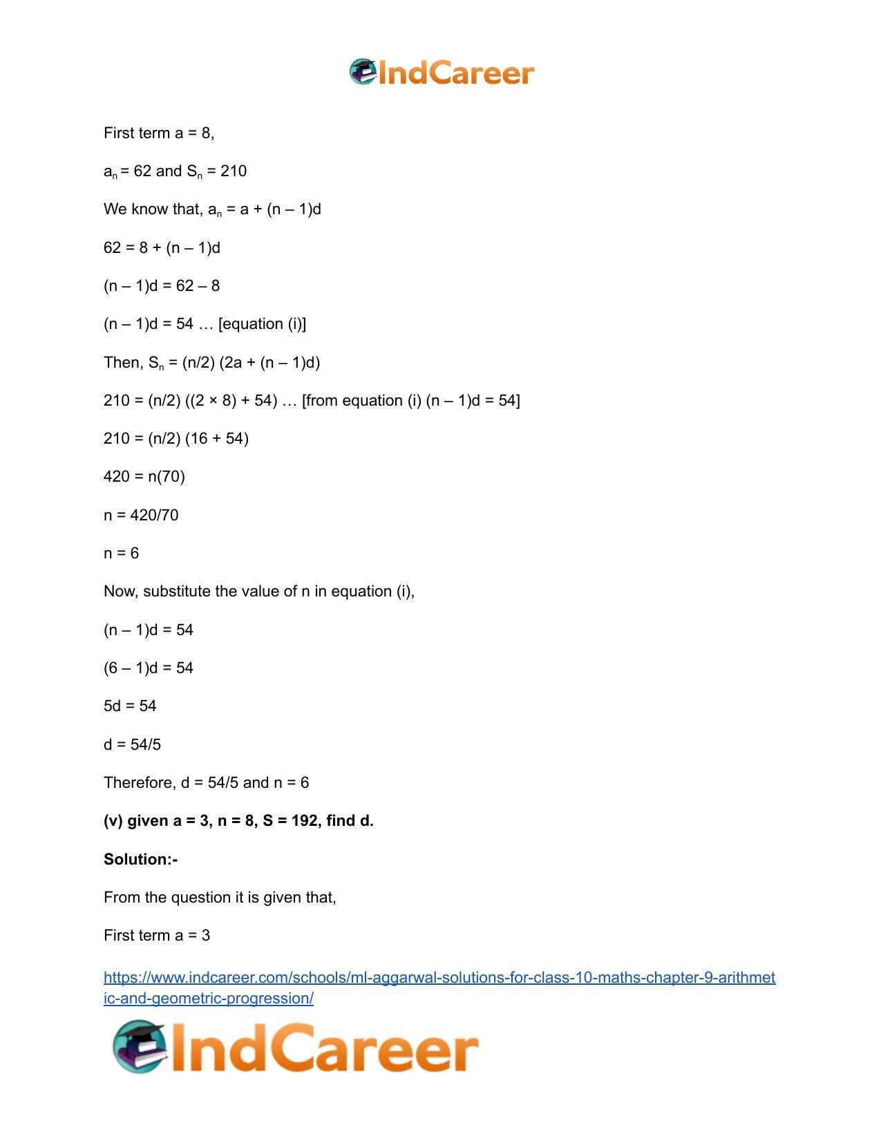 ML Aggarwal Solutions for Class 10 Maths Chapter 9- Arithmetic and Geometric Progression - Page 40