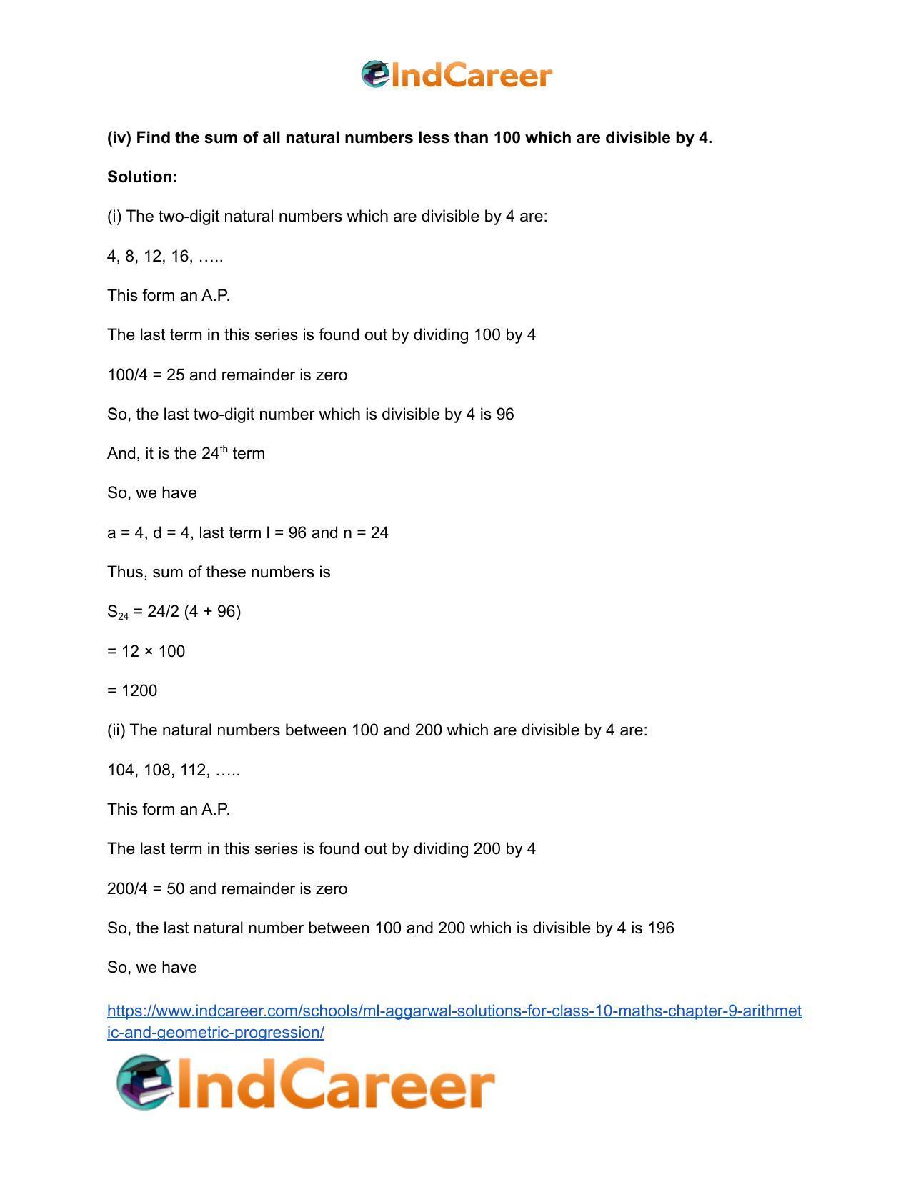 ML Aggarwal Solutions for Class 10 Maths Chapter 9- Arithmetic and Geometric Progression - Page 60
