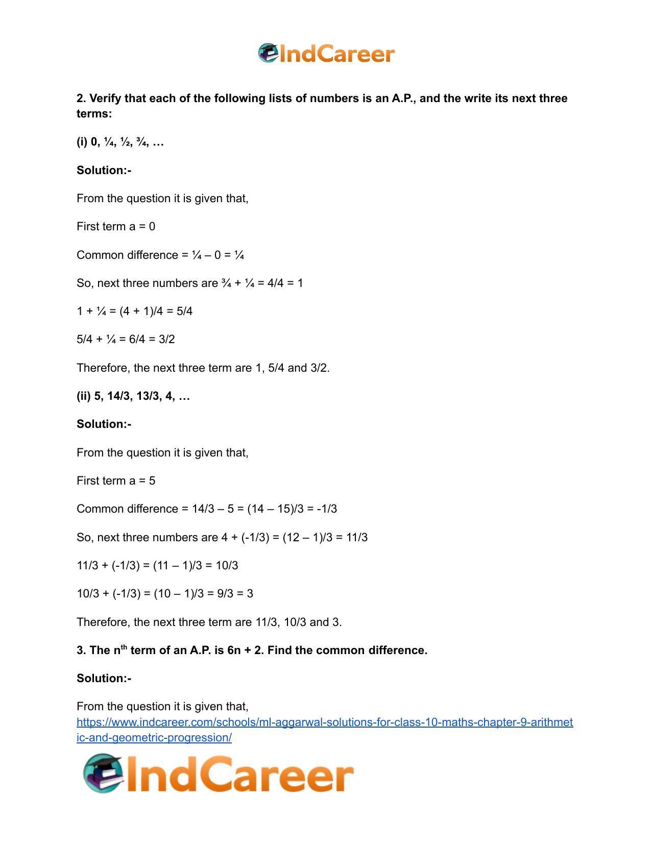 ML Aggarwal Solutions for Class 10 Maths Chapter 9- Arithmetic and Geometric Progression - Page 94