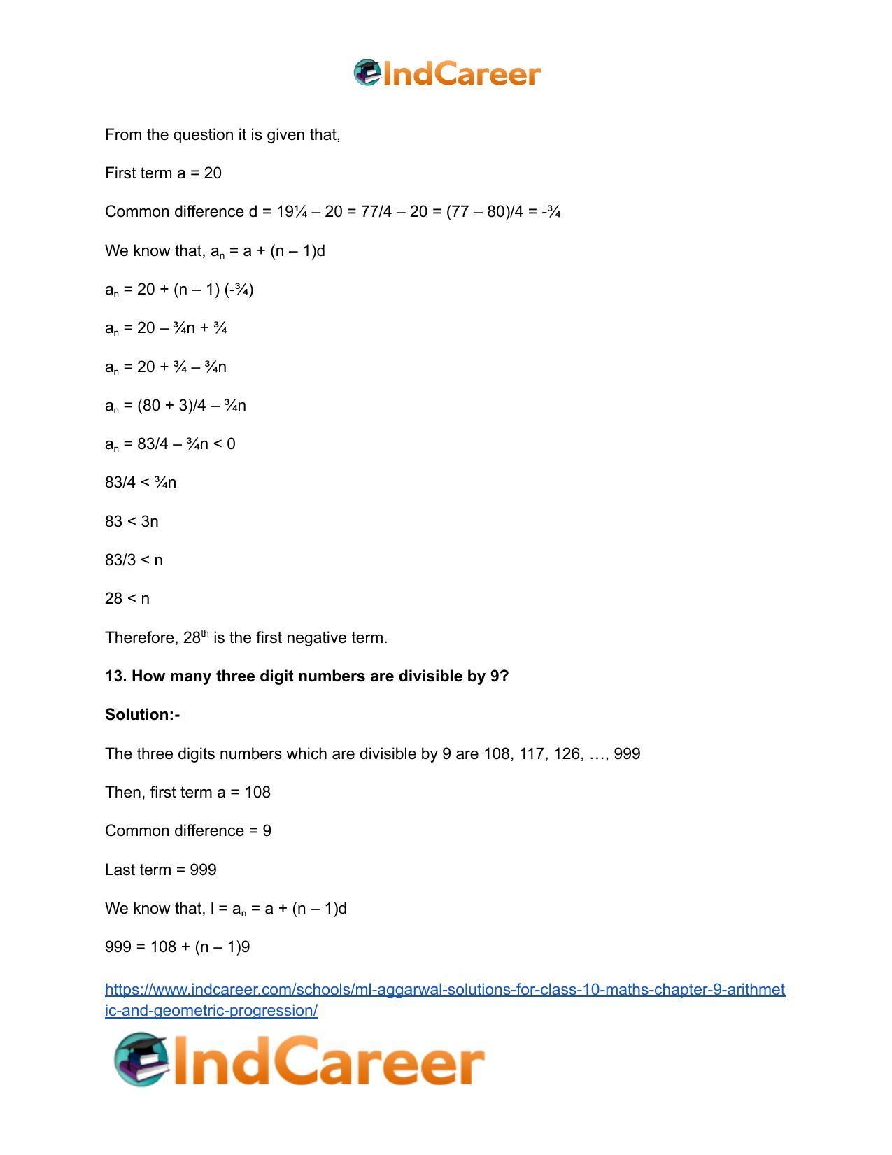 ML Aggarwal Solutions for Class 10 Maths Chapter 9- Arithmetic and Geometric Progression - Page 103