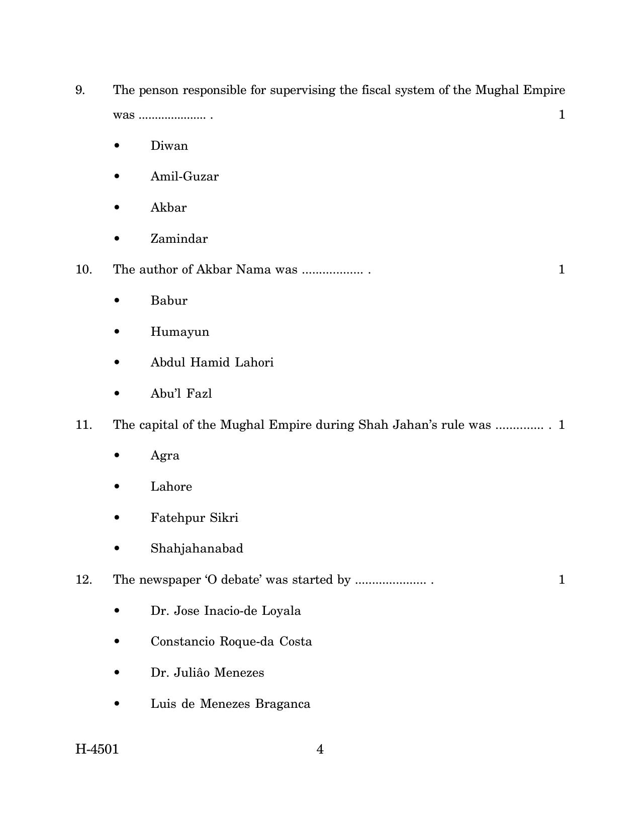 Goa Board Class 12 History (March 2024) Question Paper - Page 4