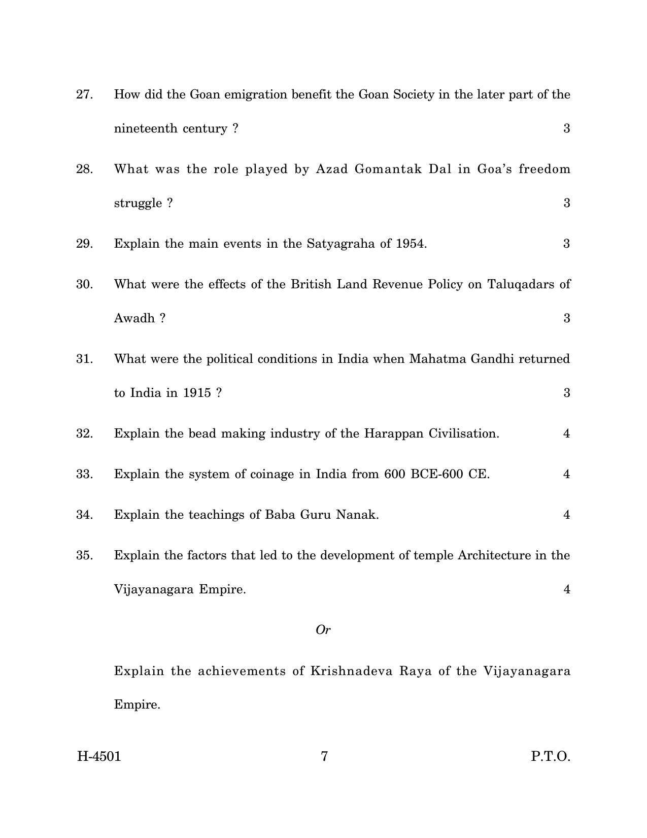 Goa Board Class 12 History (March 2024) Question Paper - Page 7
