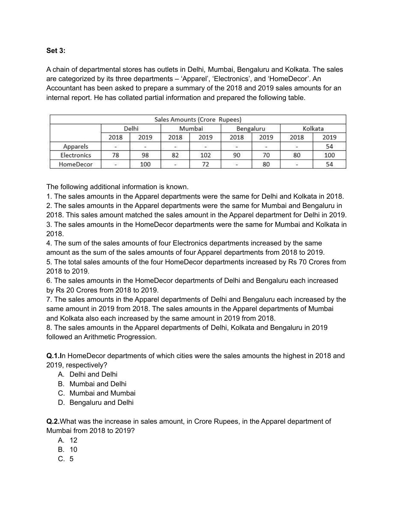 CAT 2020 CAT DILR Slot 2 Question Paper - Page 3