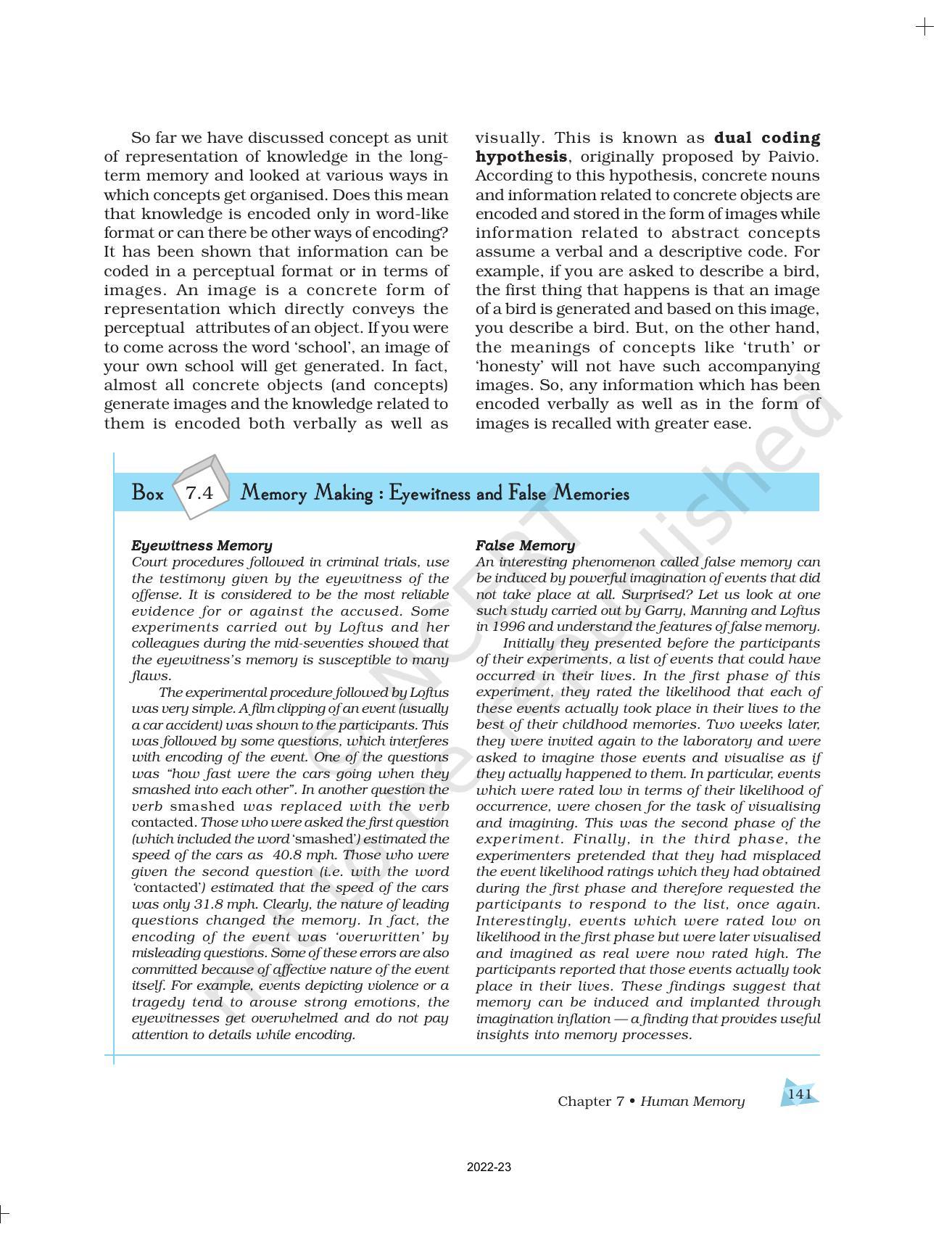 NCERT Book for Class 11 Psychology Chapter 7 Human Memory - Page 11