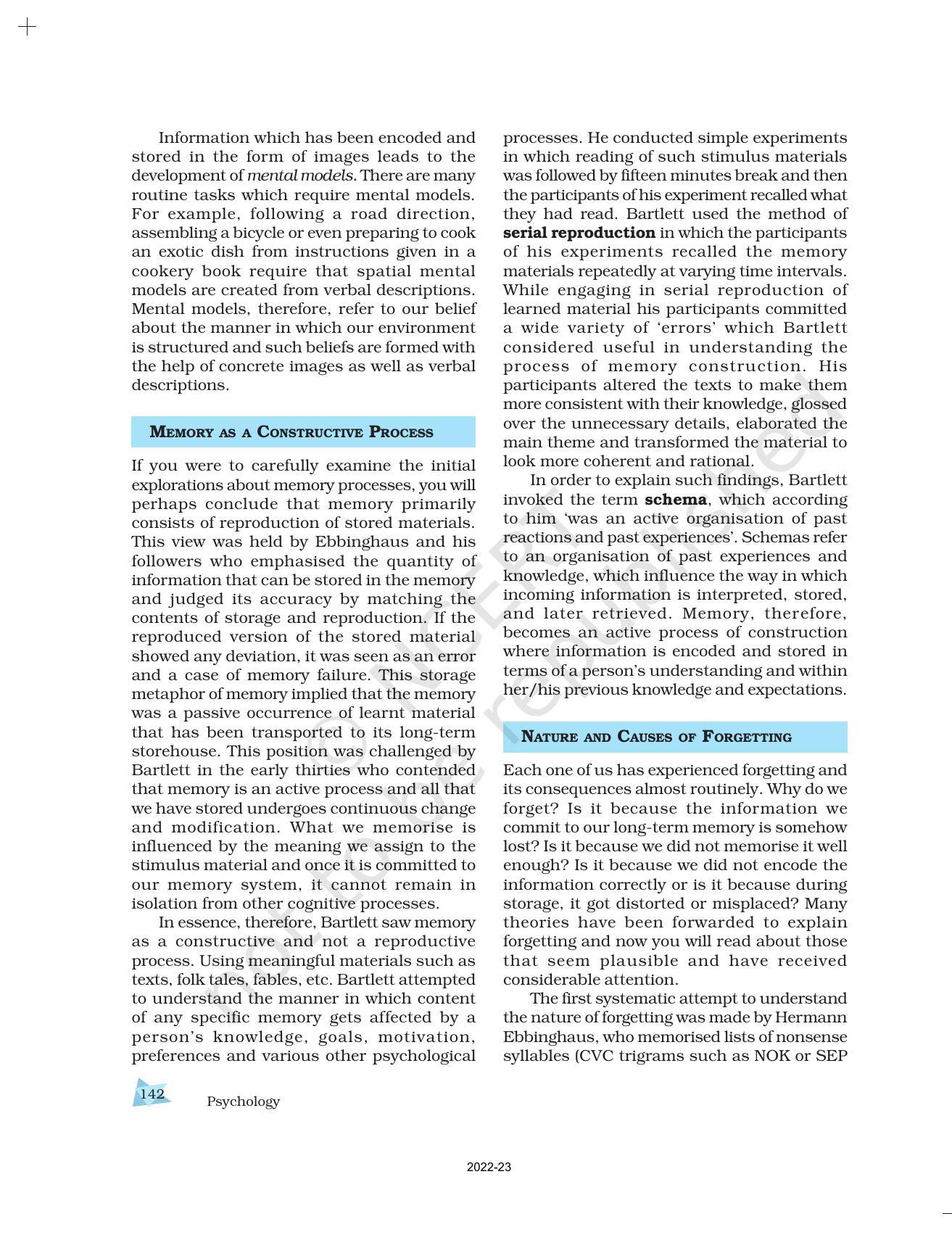 NCERT Book for Class 11 Psychology Chapter 7 Human Memory - Page 12