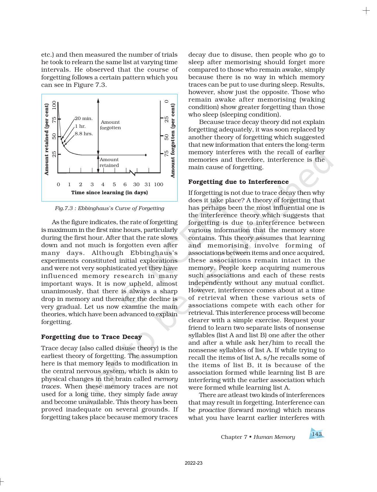 NCERT Book for Class 11 Psychology Chapter 7 Human Memory - Page 13