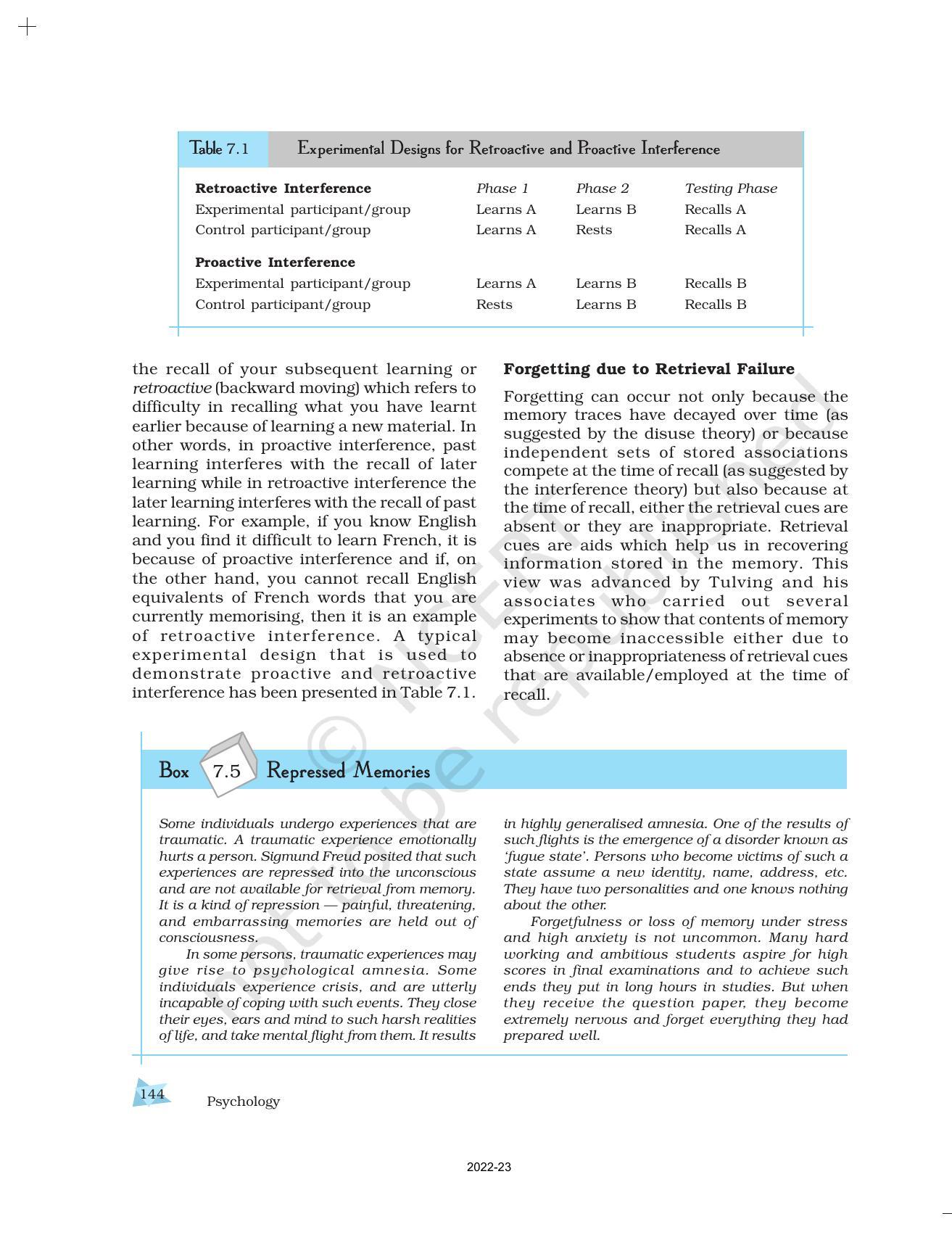 NCERT Book for Class 11 Psychology Chapter 7 Human Memory - Page 14