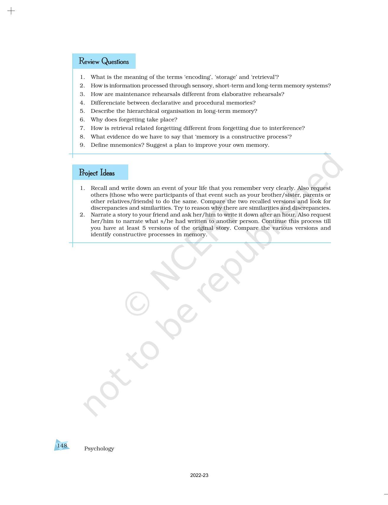 NCERT Book for Class 11 Psychology Chapter 7 Human Memory - Page 18
