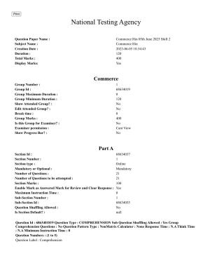 CUET PG 2023: COQP08 – Commerce (Hindi)-Shift 2 (05-06-2023) Question Paper
