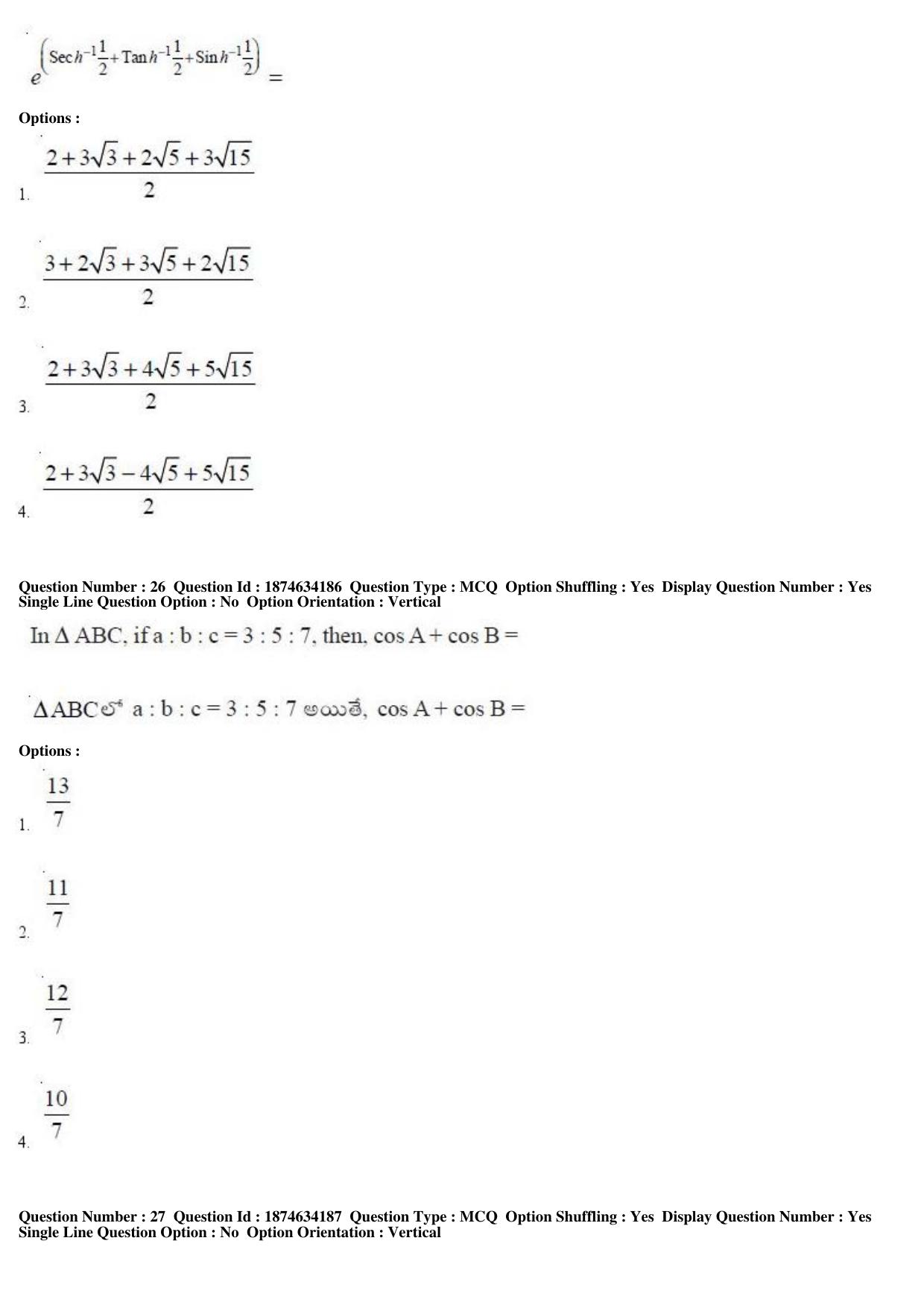 TS EAMCET 2019 Engineering Question Paper with Key (21 April 2019 Afternoon) - Page 16