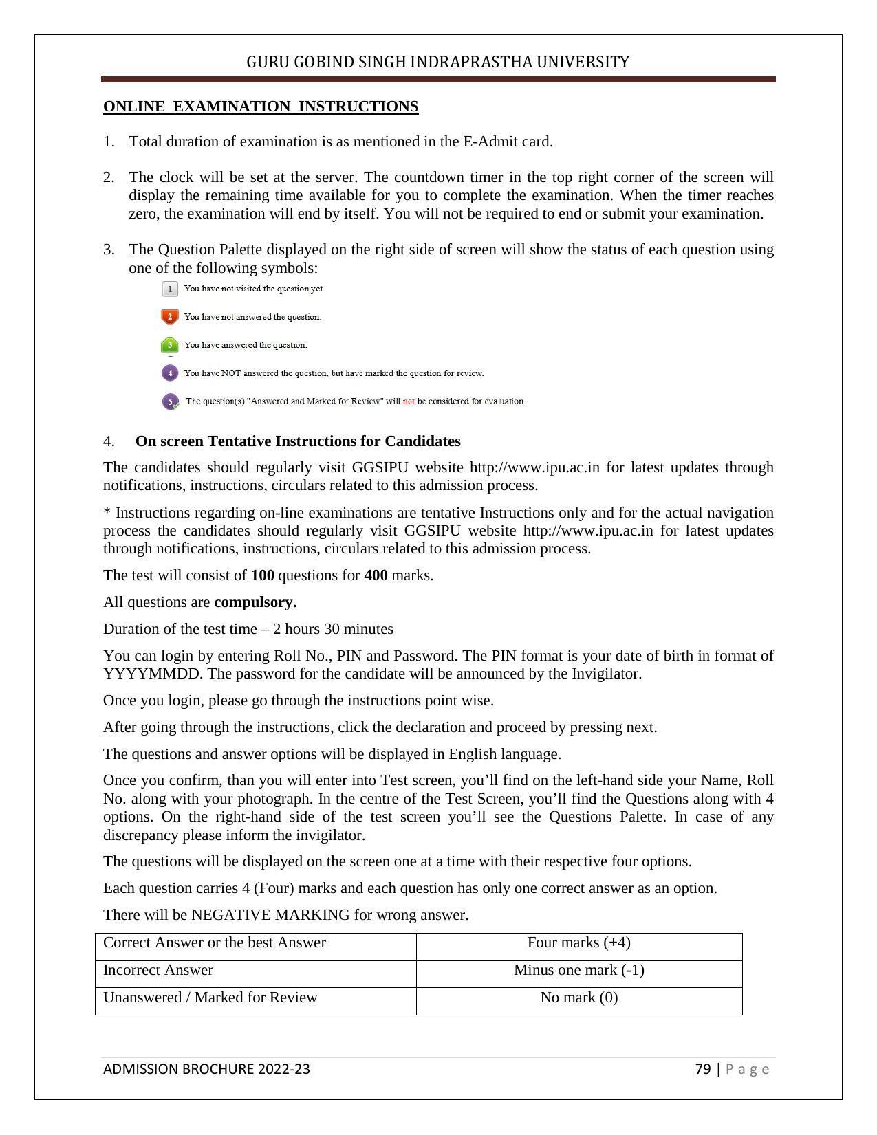 Guru Gobind Singh Indraprastha University (GGSIPU), Delhi Admission Brochure 2022-23 - Page 90