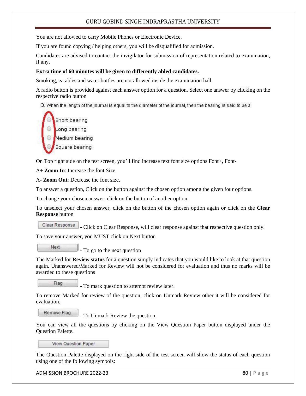 Guru Gobind Singh Indraprastha University (GGSIPU), Delhi Admission Brochure 2022-23 - Page 91