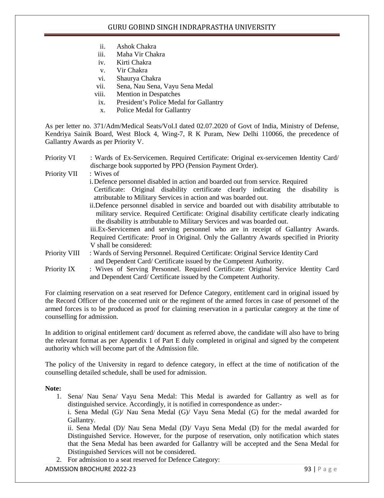 Guru Gobind Singh Indraprastha University (GGSIPU), Delhi Admission Brochure 2022-23 - Page 104