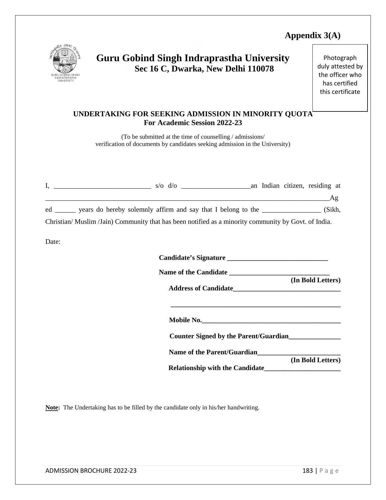 Guru Gobind Singh Indraprastha University (GGSIPU), Delhi Admission Brochure 2022-23 - Page 204