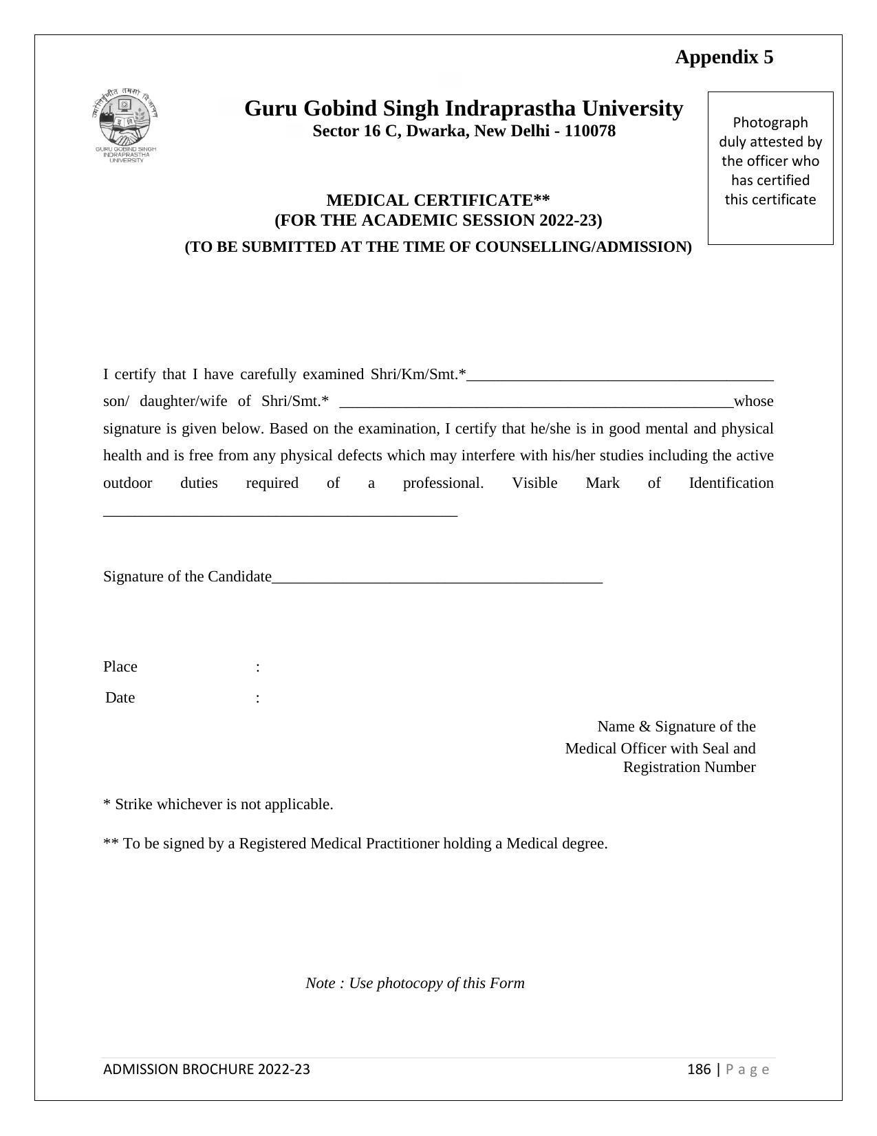 Guru Gobind Singh Indraprastha University (GGSIPU), Delhi Admission Brochure 2022-23 - Page 207