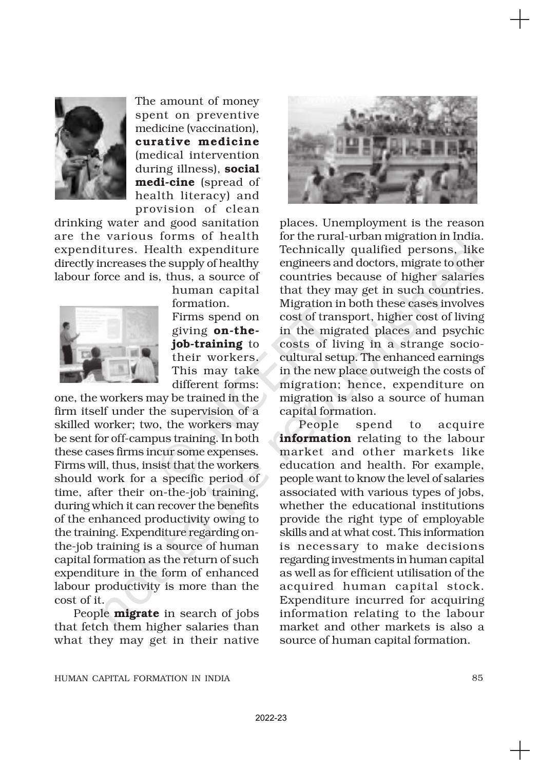NCERT Book for Class 11 Economics (Indian Economics) Chapter 5 Human Capital Formation in India - Page 4