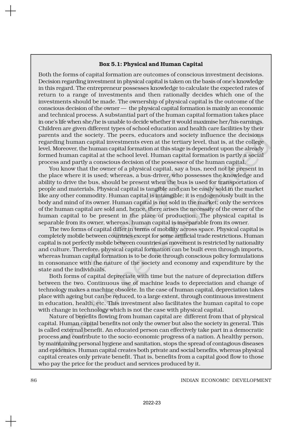NCERT Book for Class 11 Economics (Indian Economics) Chapter 5 Human Capital Formation in India - Page 5