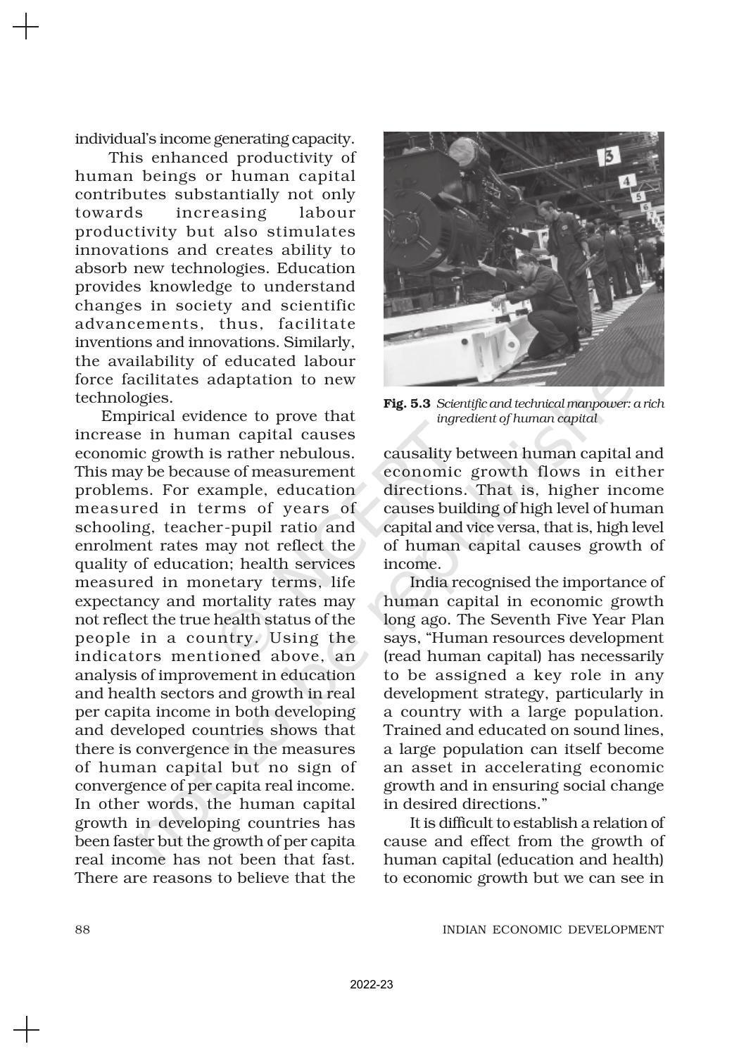 NCERT Book for Class 11 Economics (Indian Economics) Chapter 5 Human Capital Formation in India - Page 7