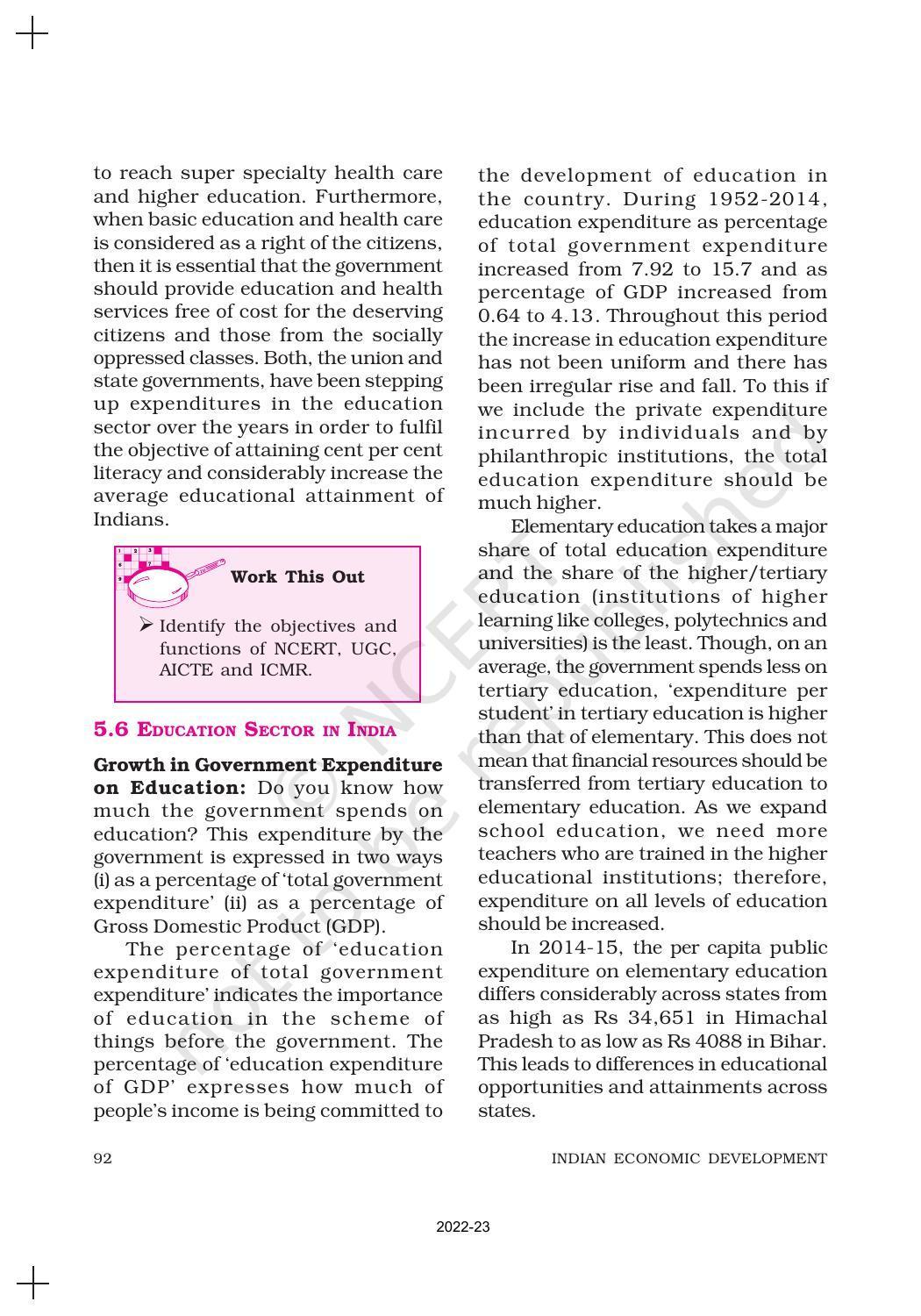 NCERT Book for Class 11 Economics (Indian Economics) Chapter 5 Human Capital Formation in India - Page 11