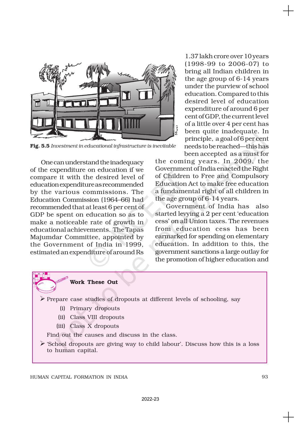 NCERT Book for Class 11 Economics (Indian Economics) Chapter 5 Human Capital Formation in India - Page 12