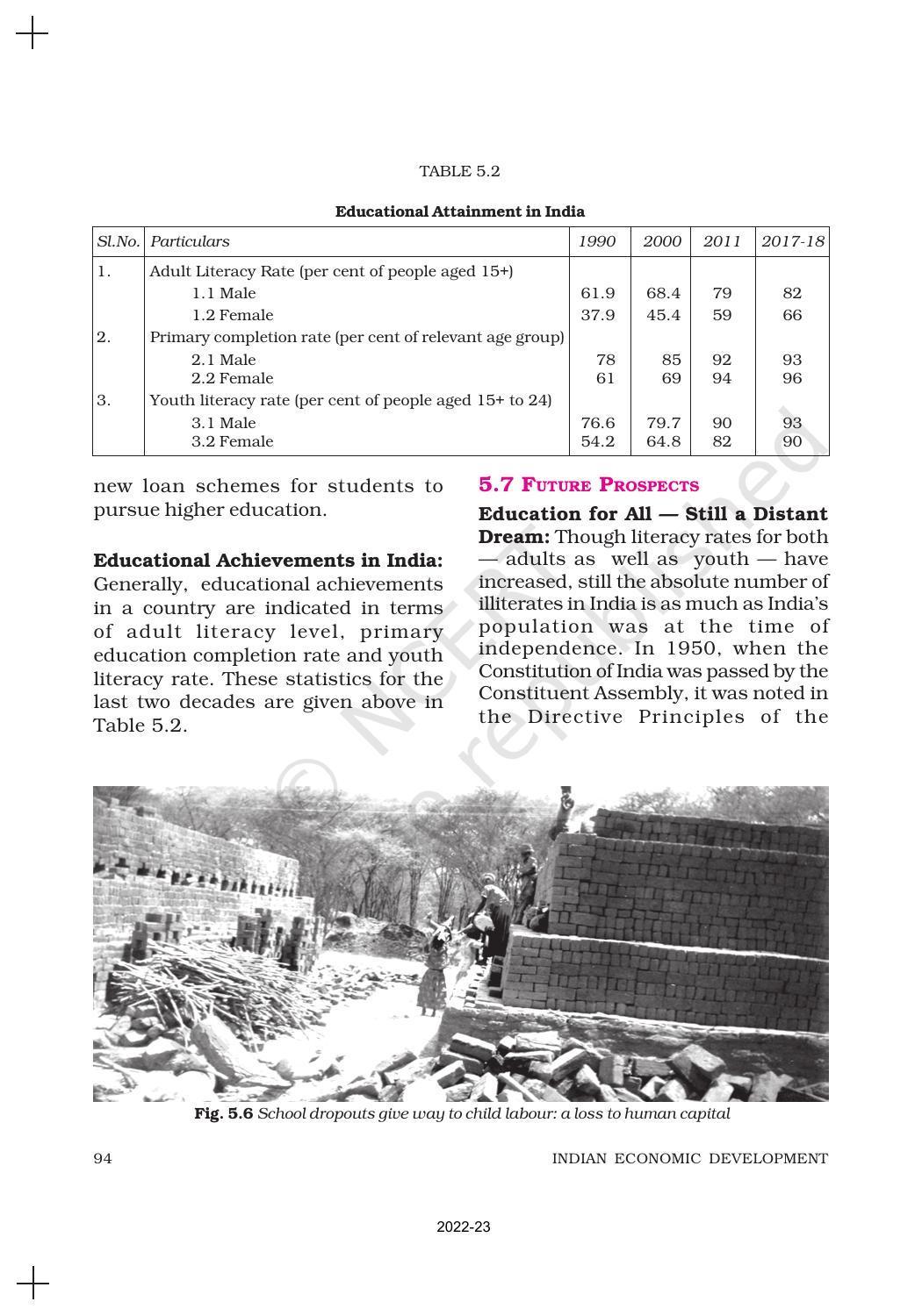 NCERT Book for Class 11 Economics (Indian Economics) Chapter 5 Human Capital Formation in India - Page 13
