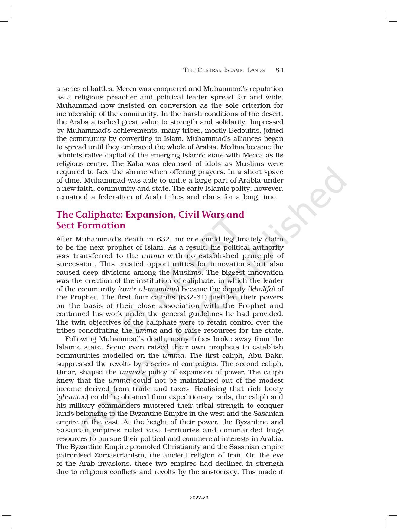 NCERT Book for Class 11 History Chapter 4 The Central Islamic Lands - Page 5