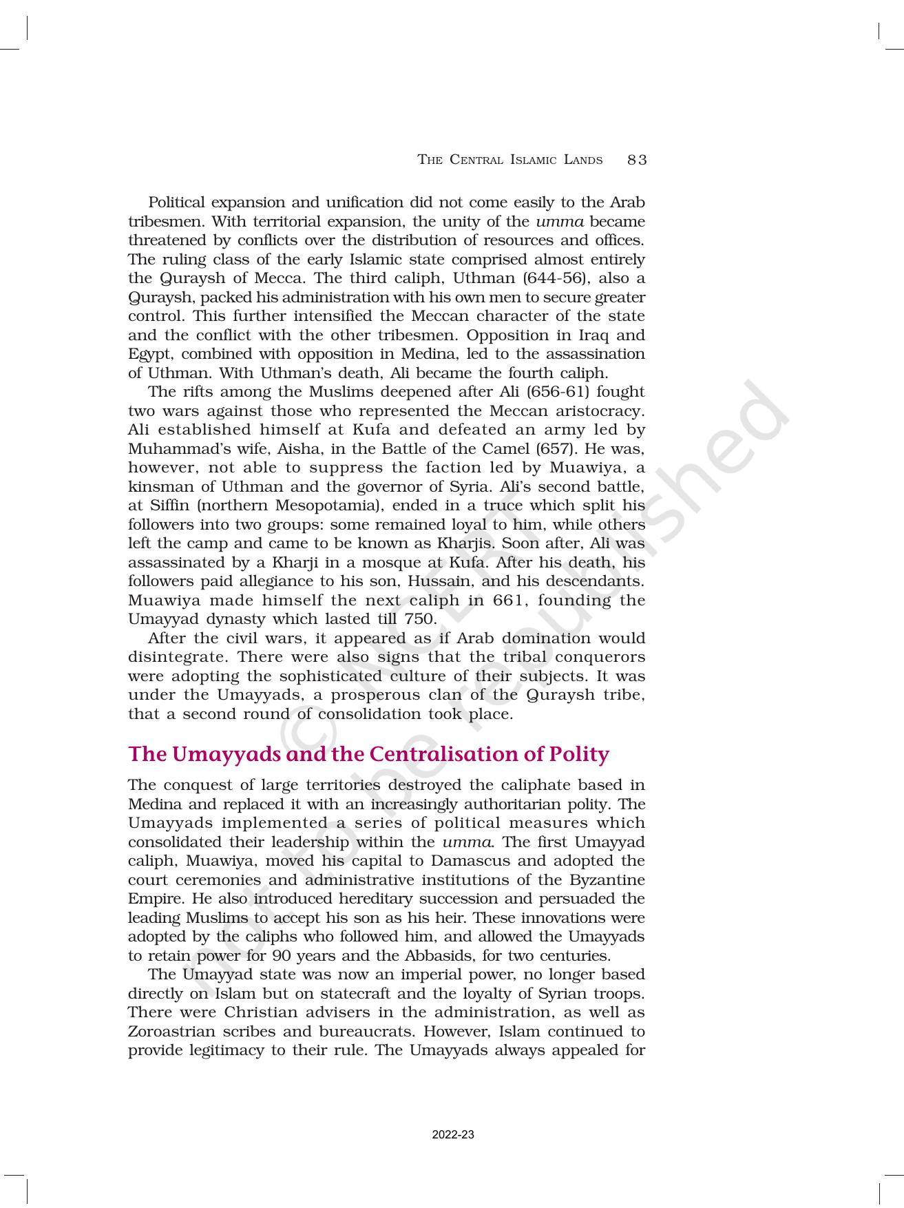 NCERT Book for Class 11 History Chapter 4 The Central Islamic Lands - Page 7