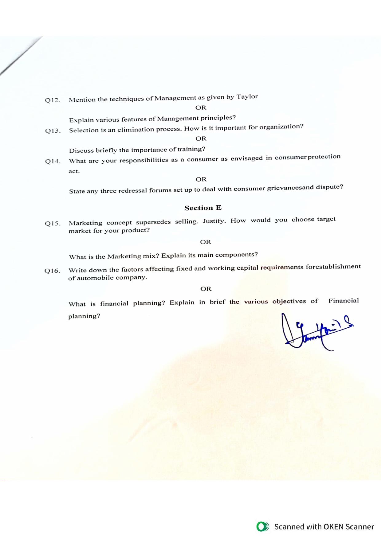 JKBOSE Class 12 Business Studies Model Question Paper - Page 3