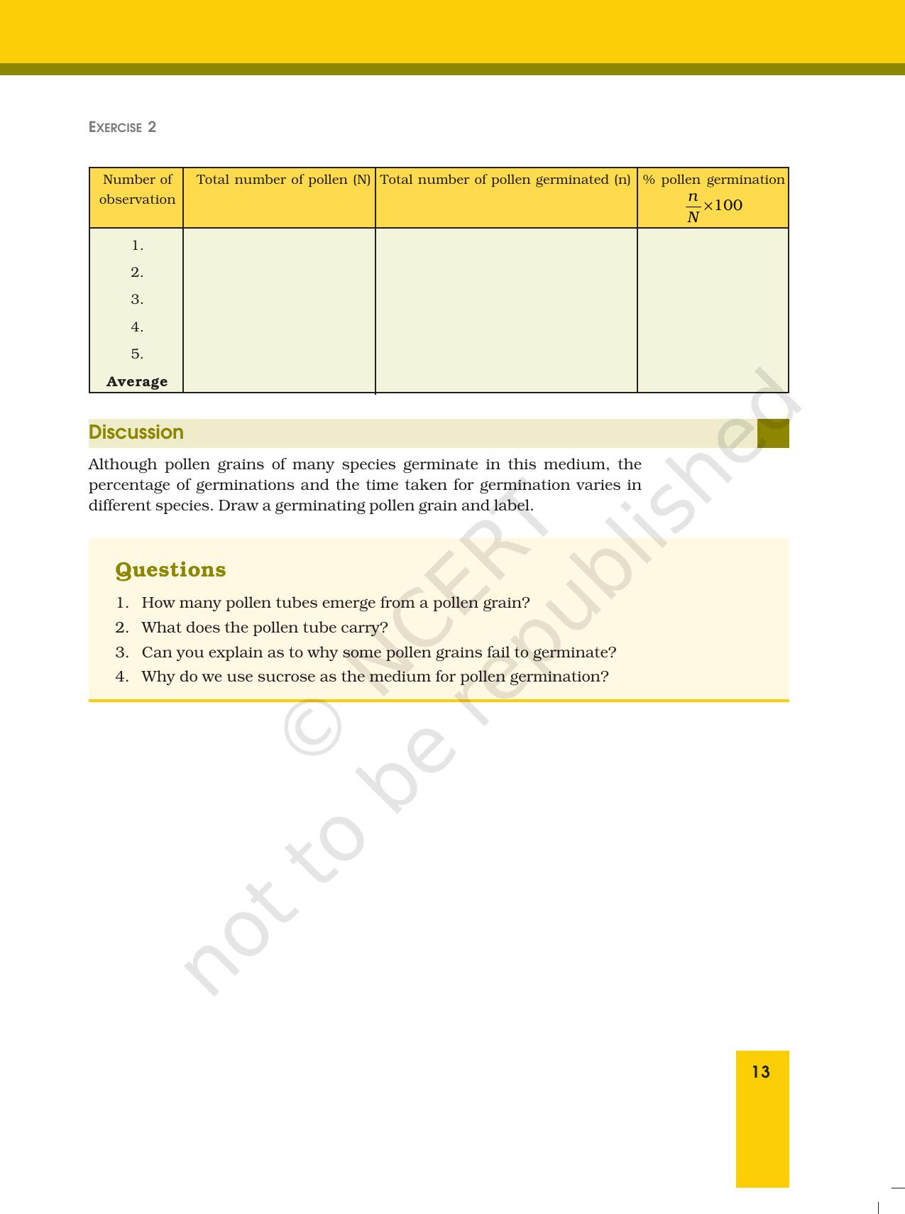 NCERT Laboratory Manuals for Class XII Biology - Exercise 2 & 3 - Page 2