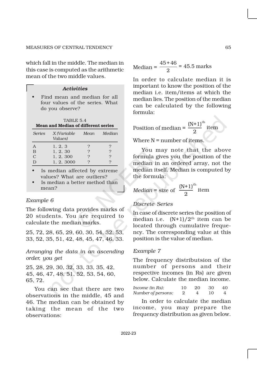 NCERT Book for Class 11 Economics (Statistic Economics) Chapter 5 Measures of Central Tendency - Page 8