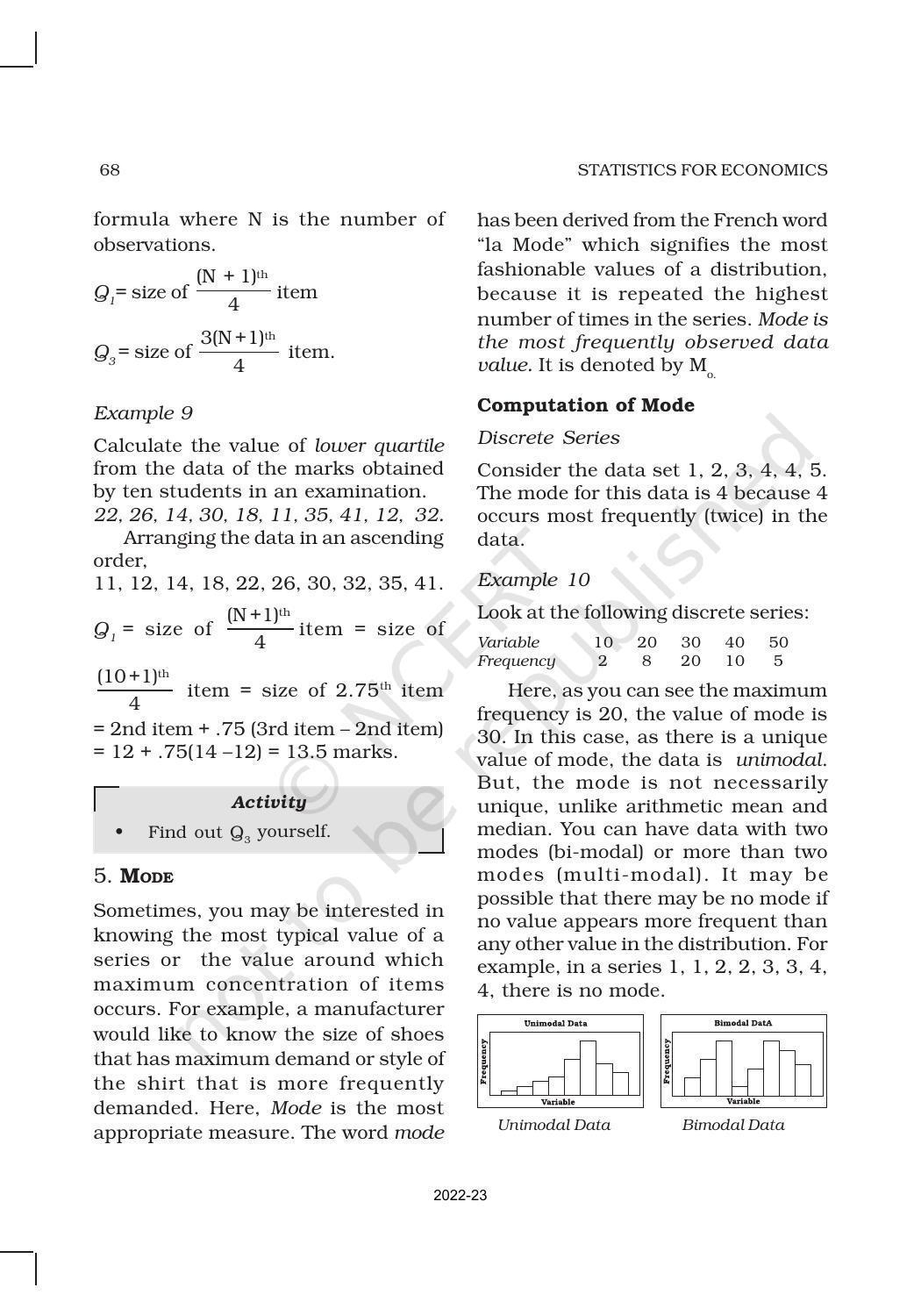 NCERT Book for Class 11 Economics (Statistic Economics) Chapter 5 Measures of Central Tendency - Page 11