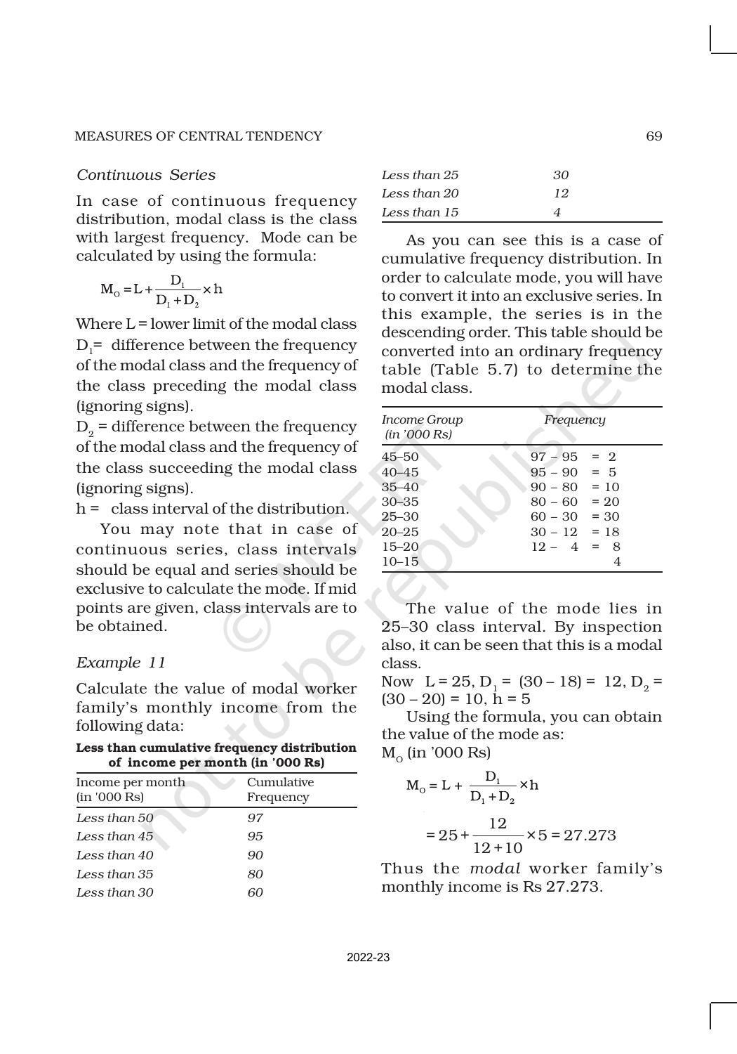 NCERT Book for Class 11 Economics (Statistic Economics) Chapter 5 Measures of Central Tendency - Page 12