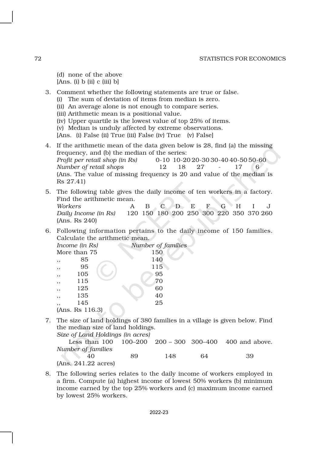 NCERT Book for Class 11 Economics (Statistic Economics) Chapter 5 Measures of Central Tendency - Page 15