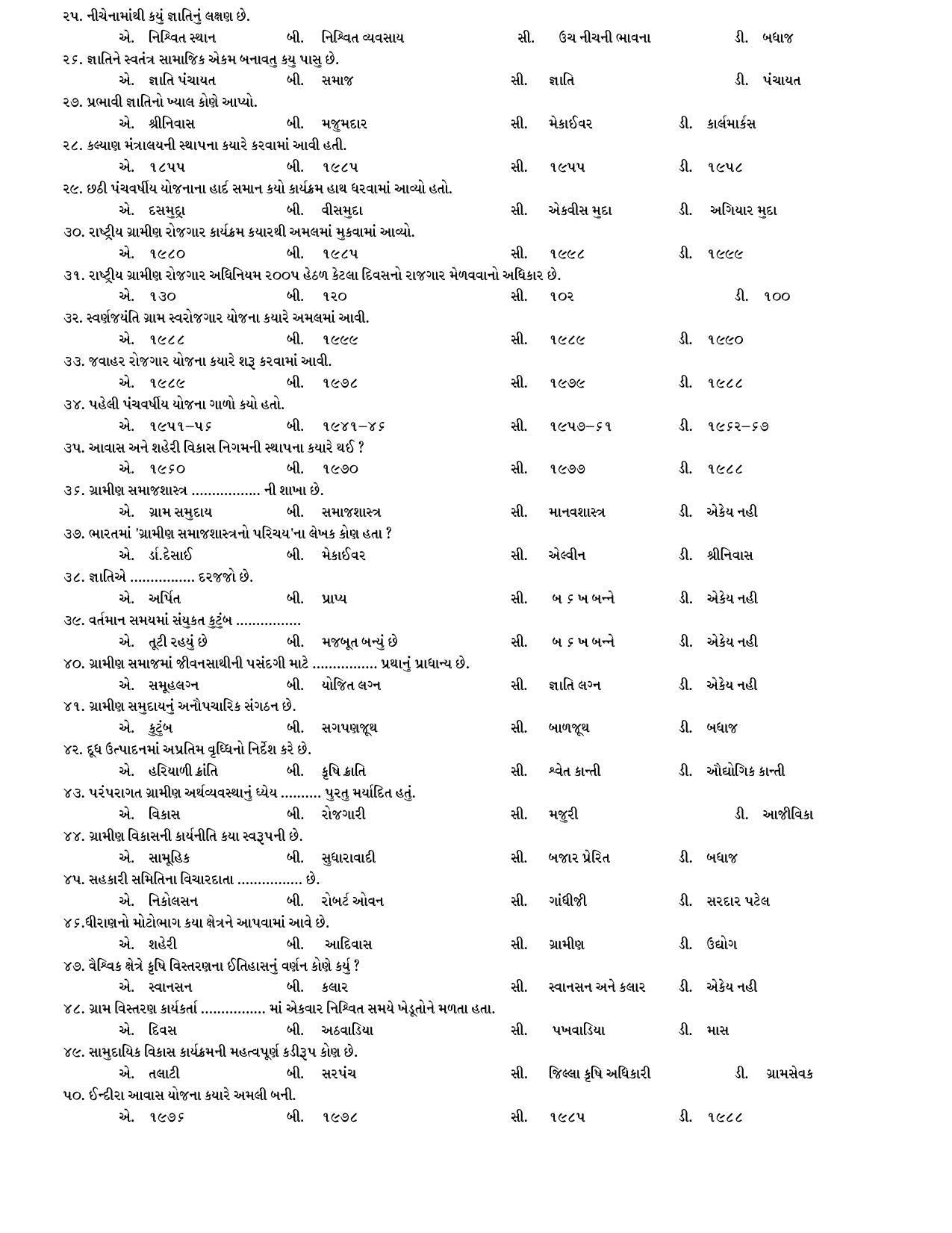 Hemchand North Gujarat University Sample Paper Mar-Jun 2021: M.A. Sem – 3 Sociology-CC-301 : Rural Sociology (Theory) Paper Code – 3971 (Old Course) - Page 2