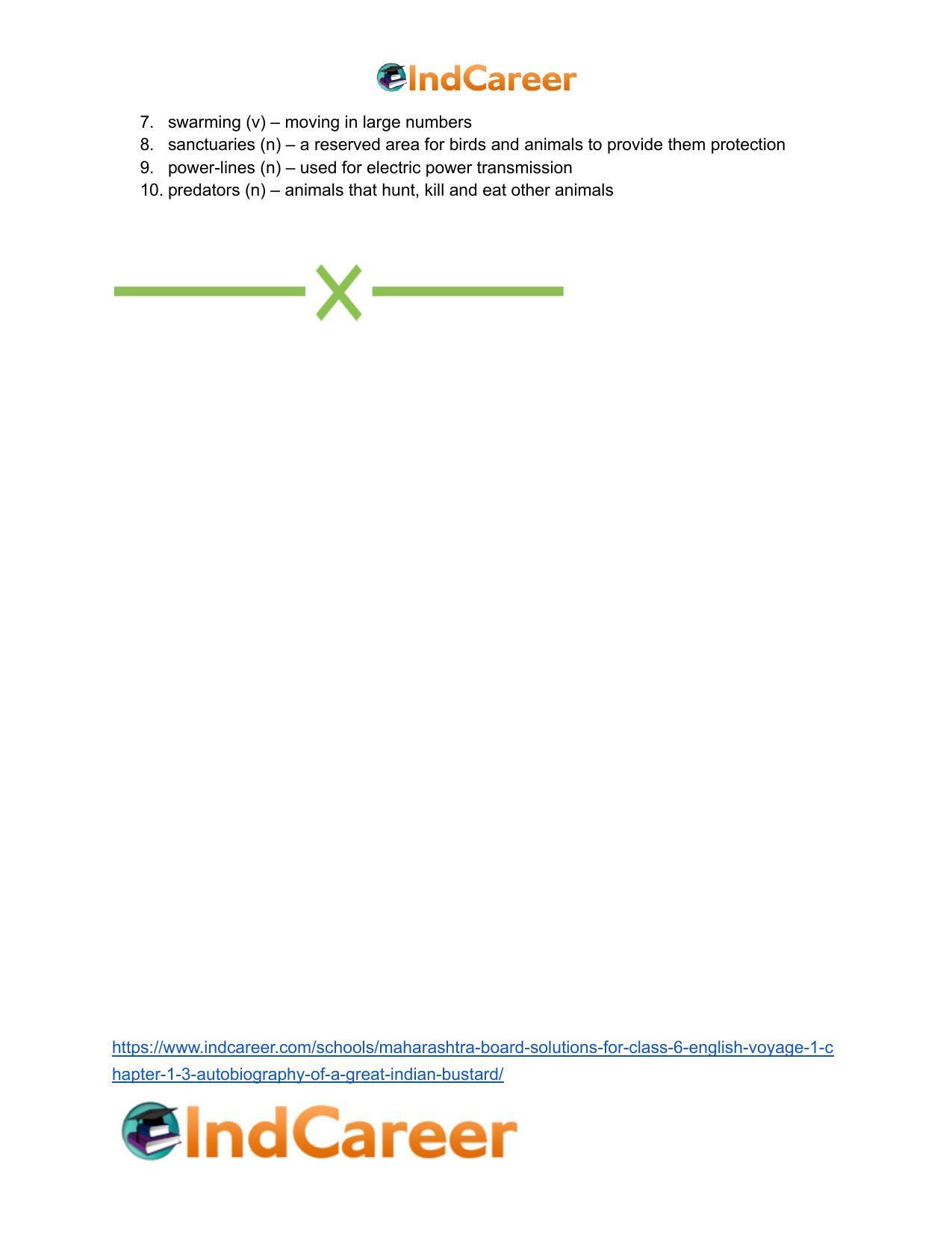 Maharashtra Board Solutions for Class 6- English (Voyage 1): Chapter 1.3- Autobiography of a Great Indian Bustard - Page 17