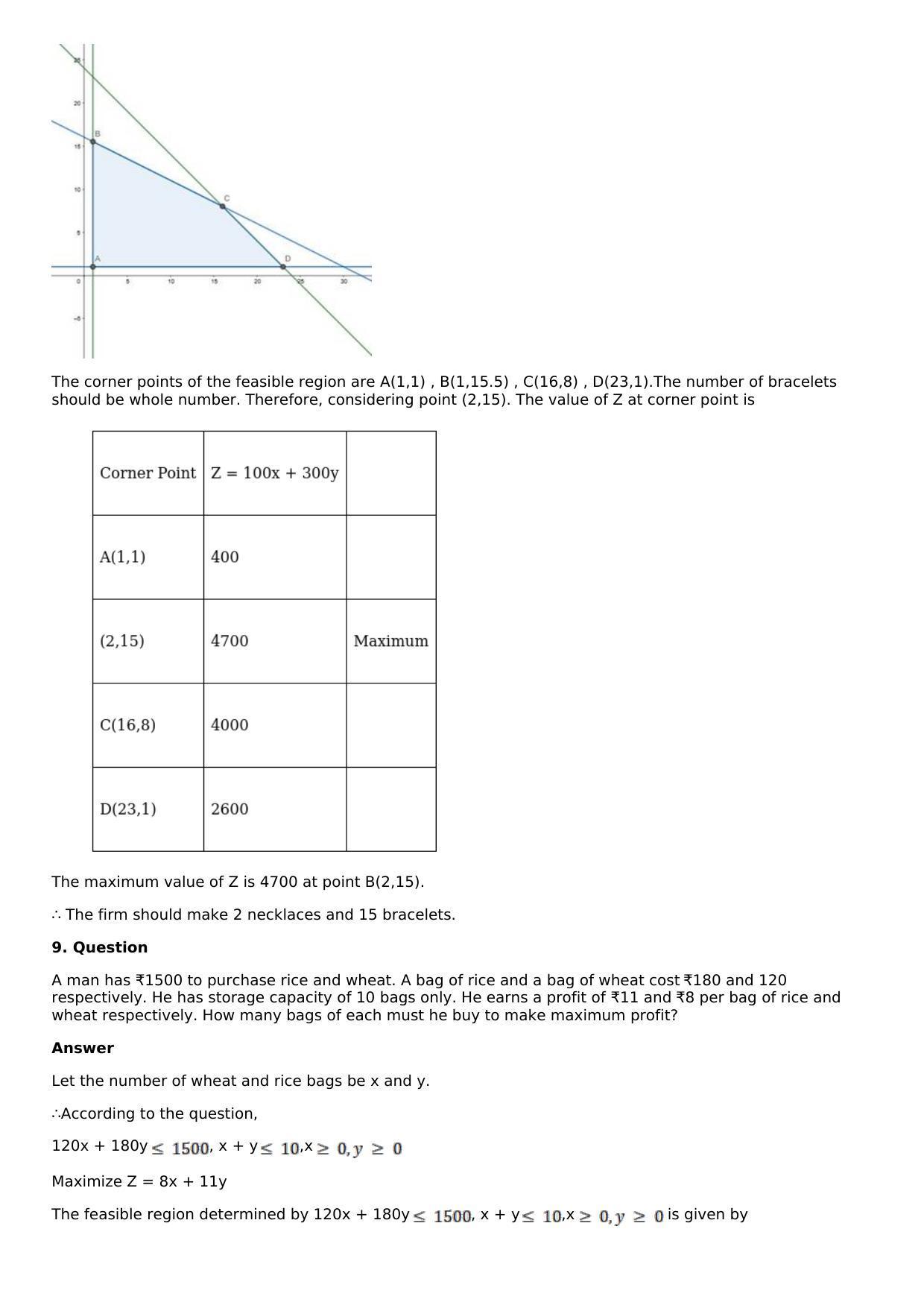 Chapter 33: Linear Programming Solutions: RS Aggarwal Class 12 Solutions  - Page 37