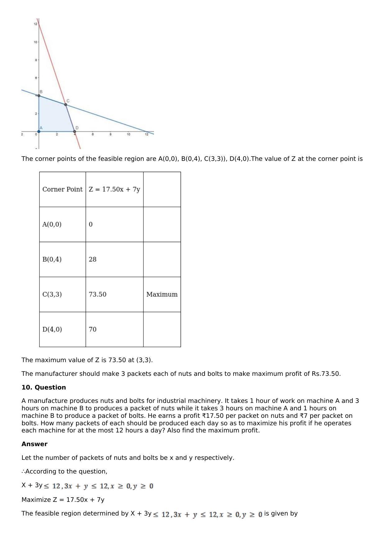 Chapter 33: Linear Programming Solutions: RS Aggarwal Class 12 Solutions  - Page 40