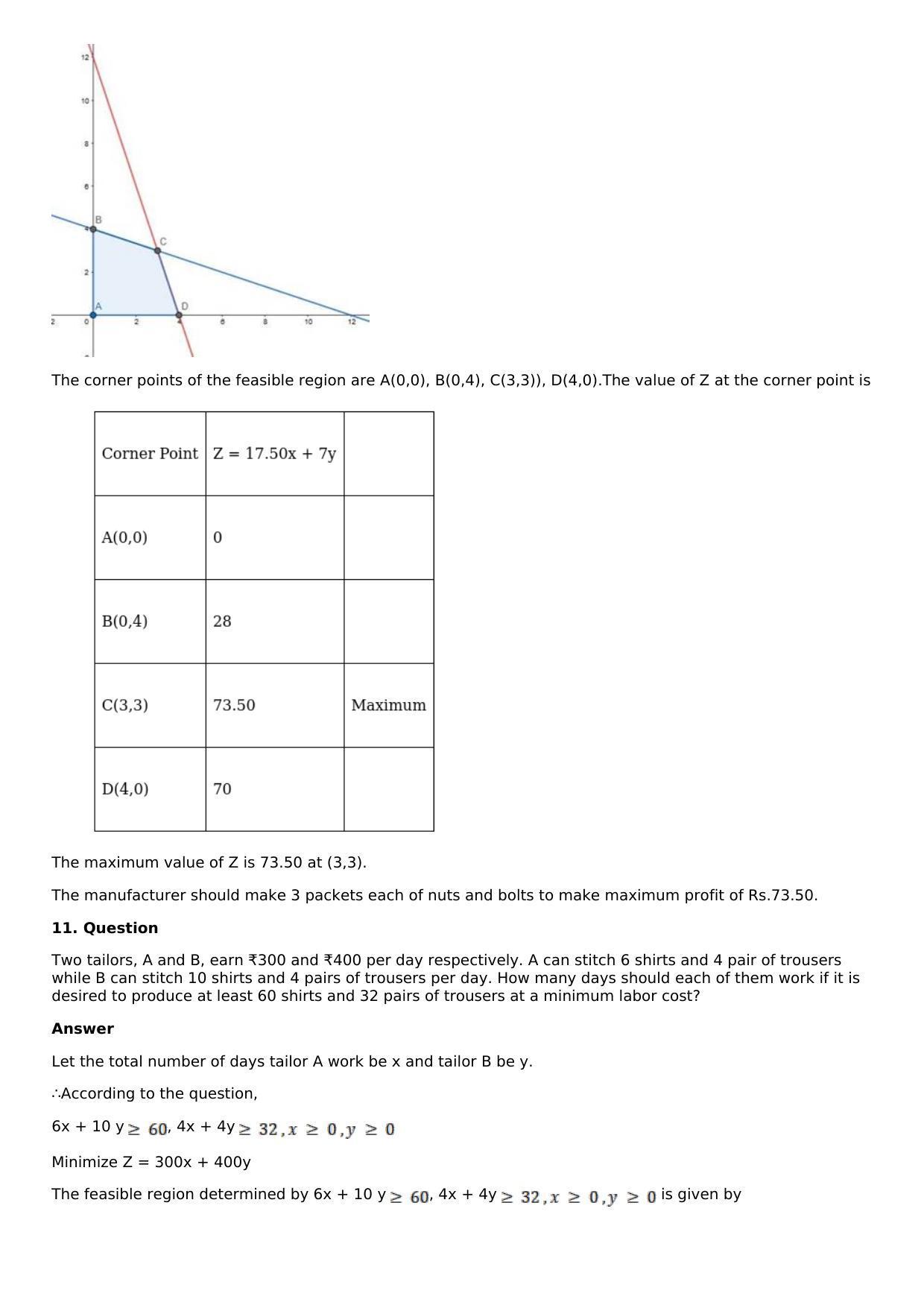 Chapter 33: Linear Programming Solutions: RS Aggarwal Class 12 Solutions  - Page 41