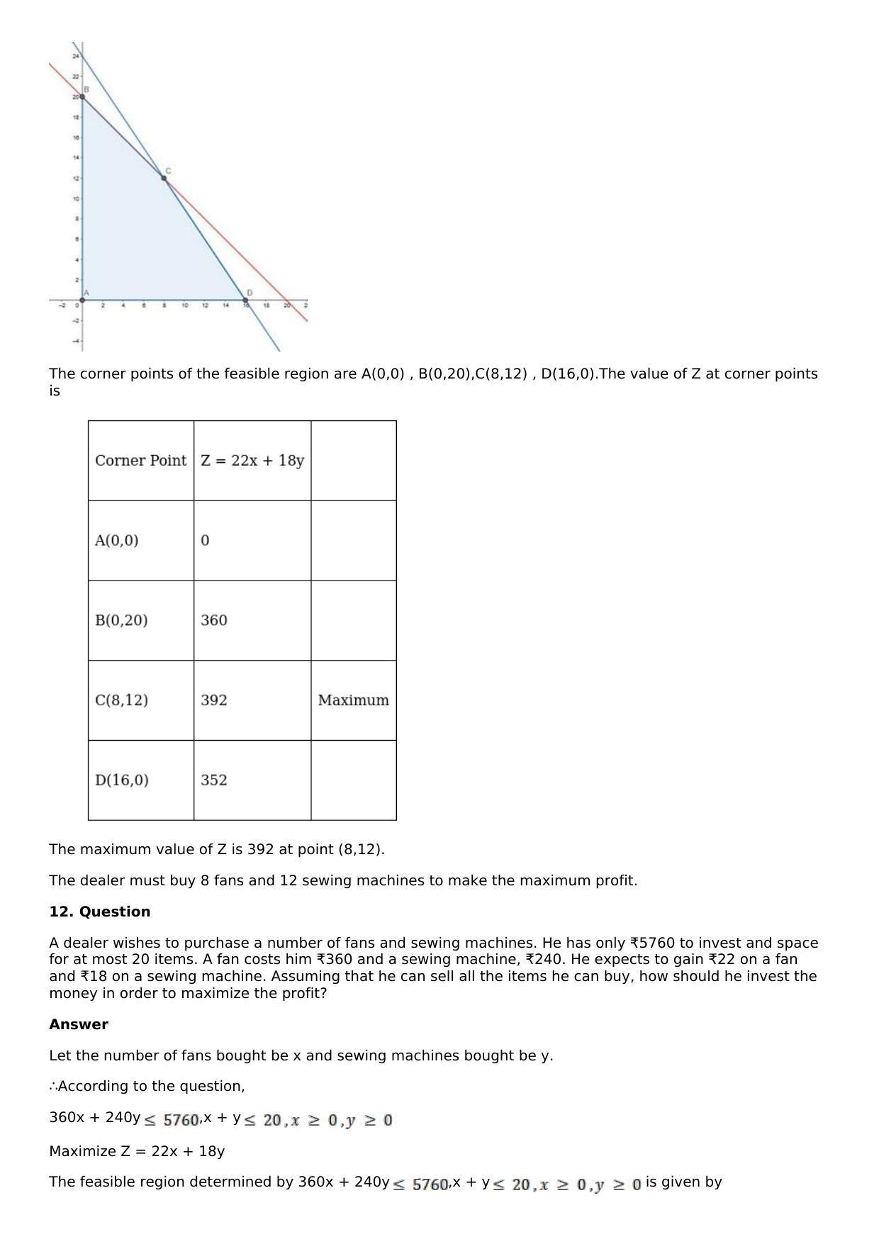 Chapter 33: Linear Programming Solutions: RS Aggarwal Class 12 Solutions  - Page 44