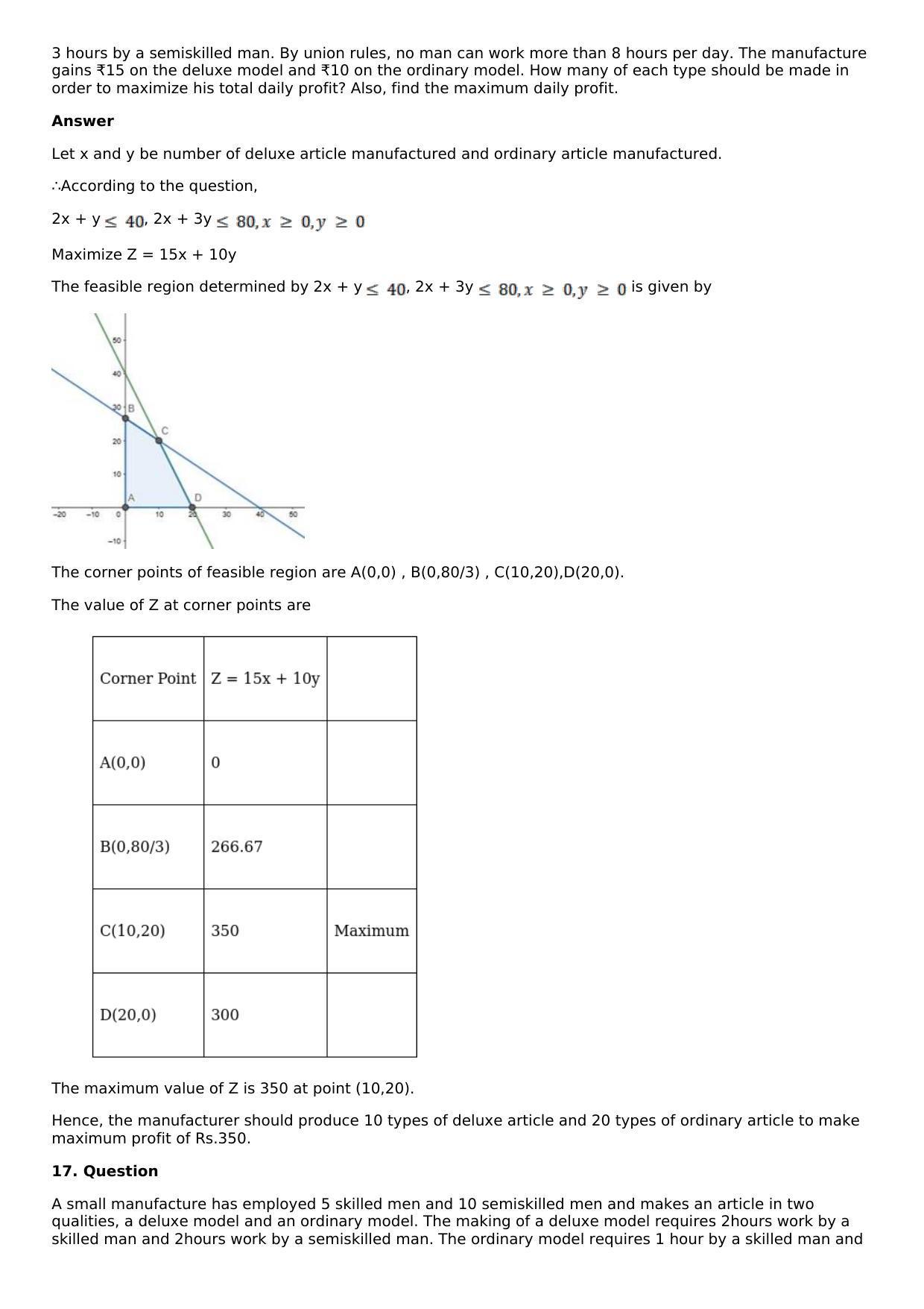 Chapter 33: Linear Programming Solutions: RS Aggarwal Class 12 Solutions  - Page 55