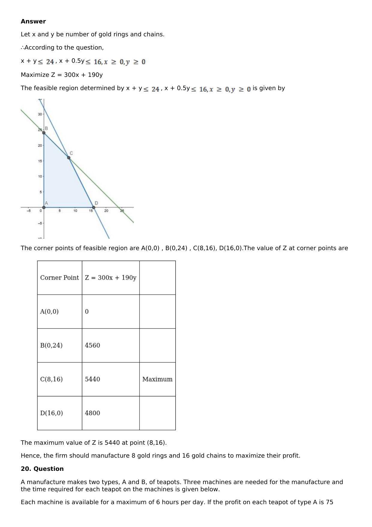 Chapter 33: Linear Programming Solutions: RS Aggarwal Class 12 Solutions  - Page 60