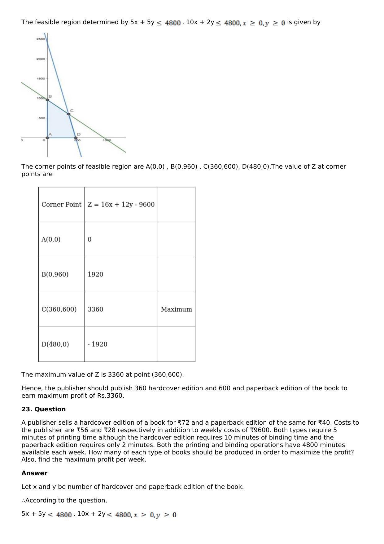Chapter 33: Linear Programming Solutions: RS Aggarwal Class 12 Solutions  - Page 68