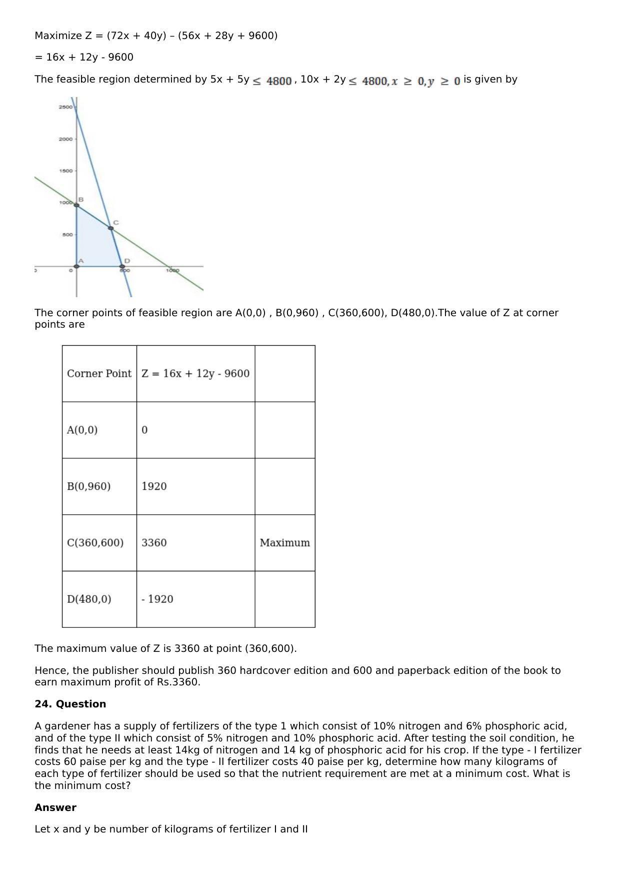 Chapter 33: Linear Programming Solutions: RS Aggarwal Class 12 Solutions  - Page 69