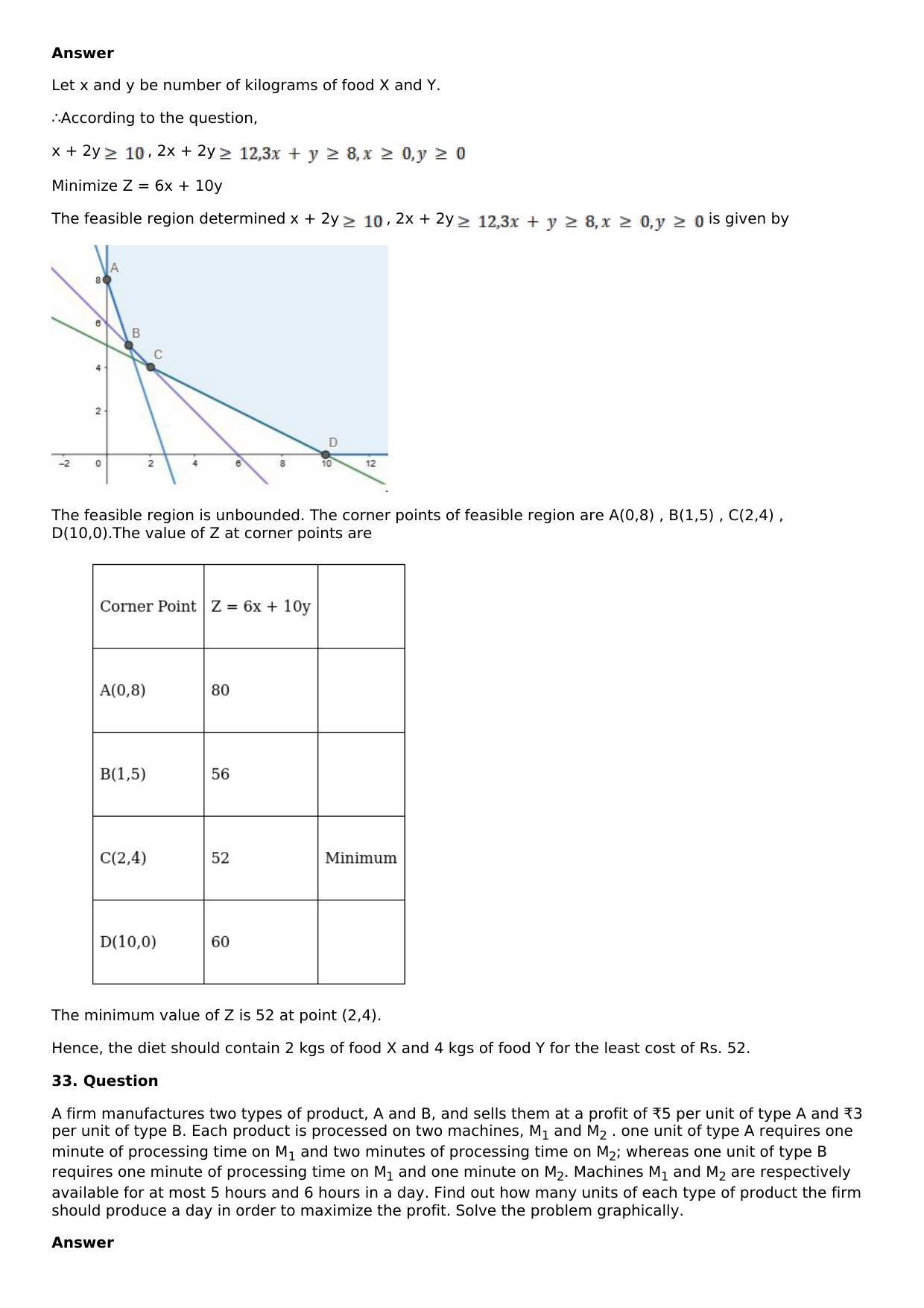Chapter 33: Linear Programming Solutions: RS Aggarwal Class 12 Solutions  - Page 91