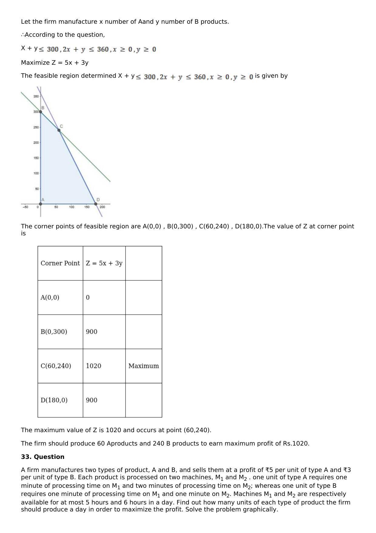 Chapter 33: Linear Programming Solutions: RS Aggarwal Class 12 Solutions  - Page 92