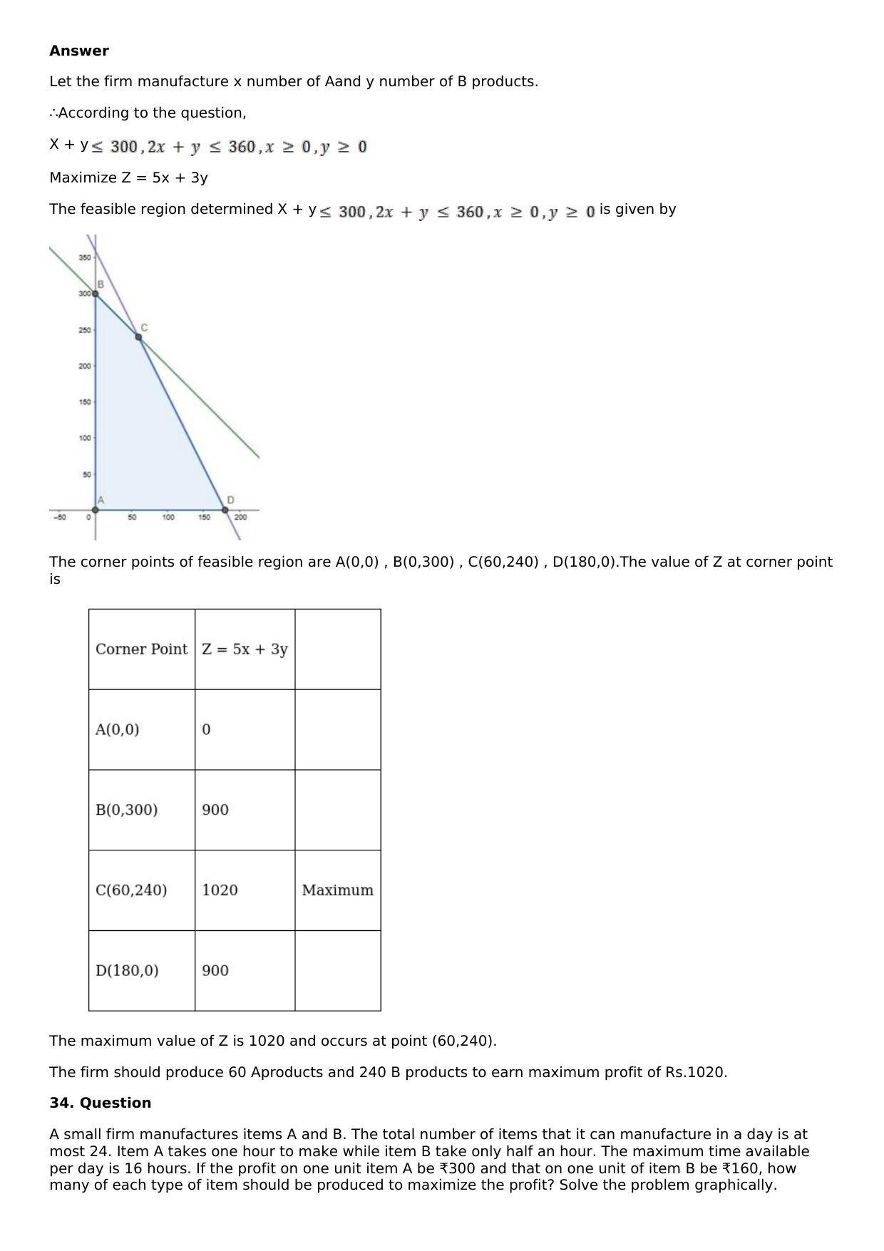 Chapter 33: Linear Programming Solutions: RS Aggarwal Class 12 Solutions  - Page 93
