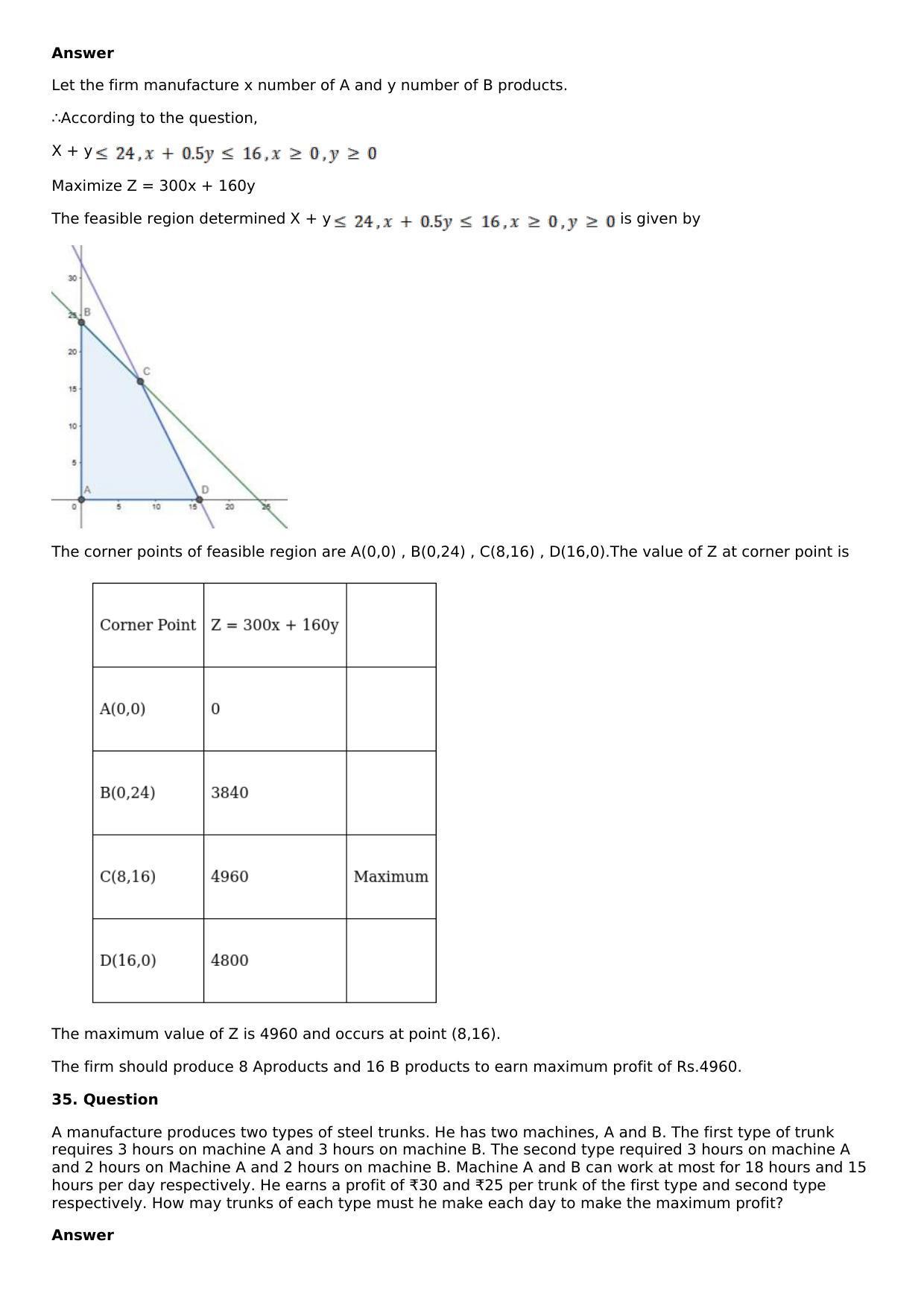 Chapter 33: Linear Programming Solutions: RS Aggarwal Class 12 Solutions  - Page 95